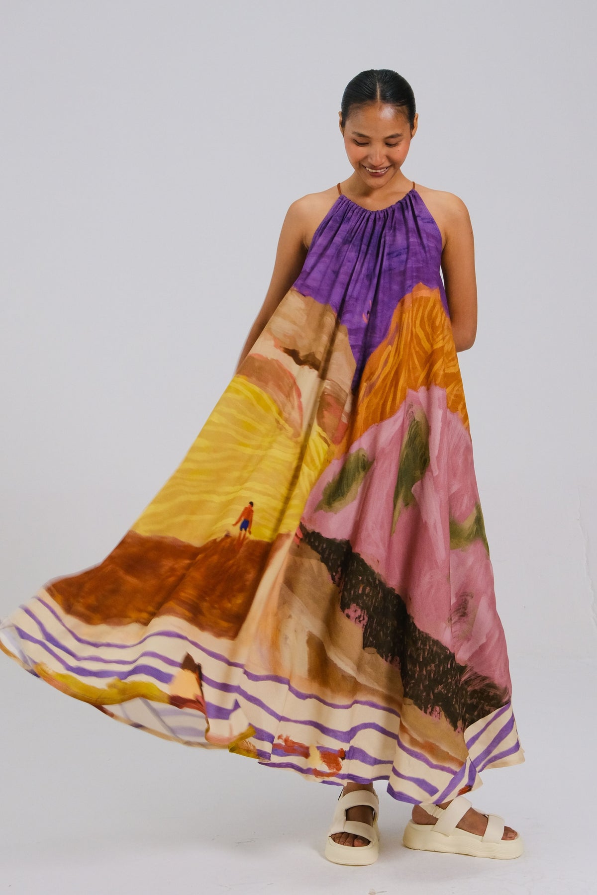 Flowy Circle Long Dress