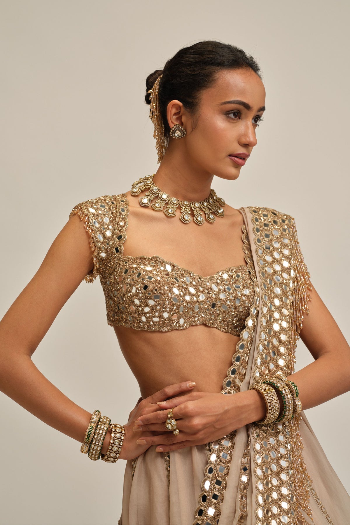 Modern Mirror Work Lehenga Set