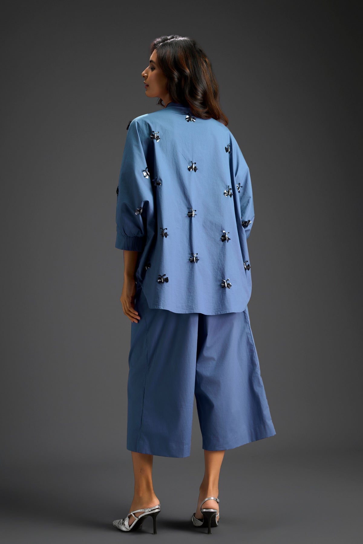 Blue Embellished Butterfly Co-ord Set
