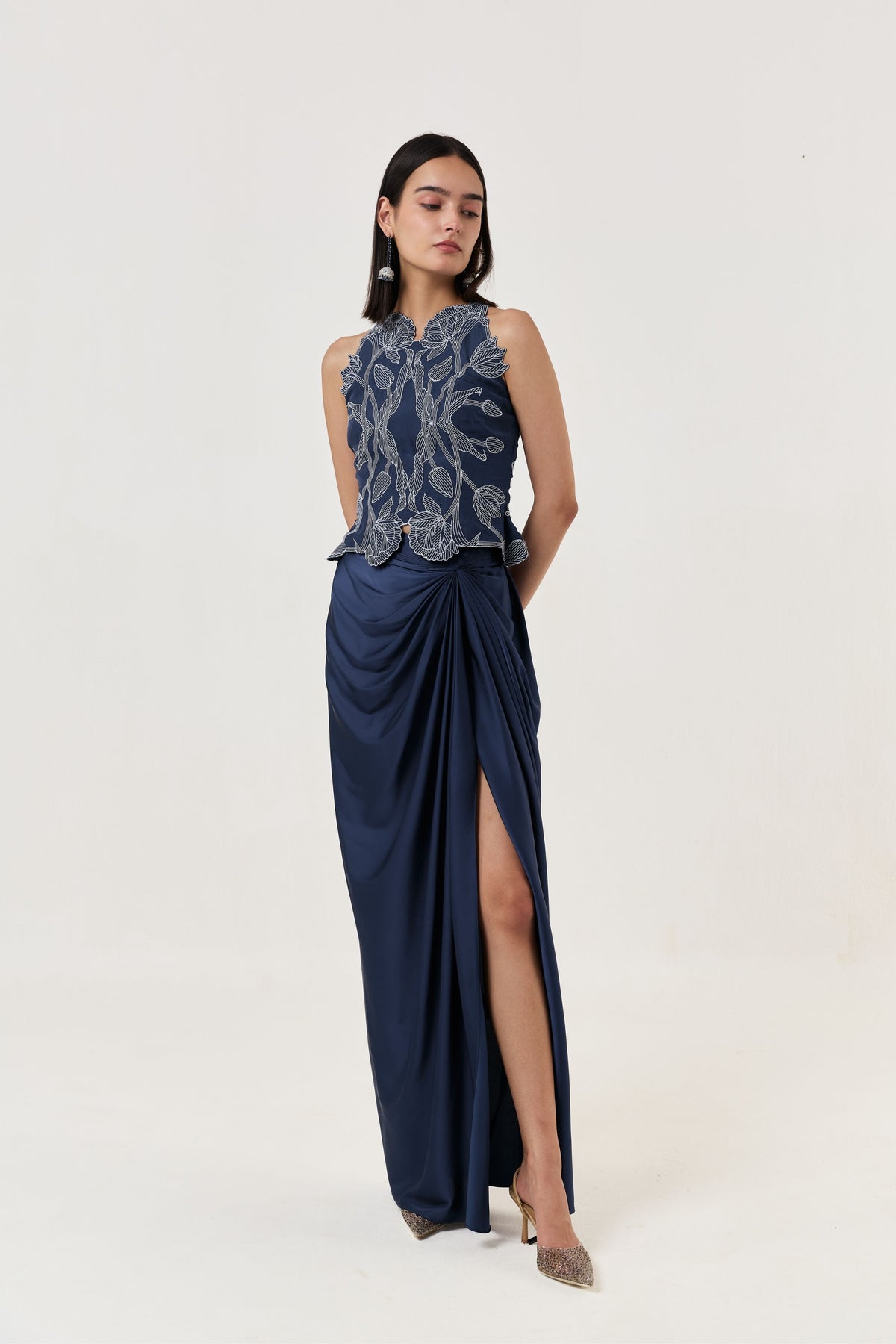 Wild Navy Tulip Top Set