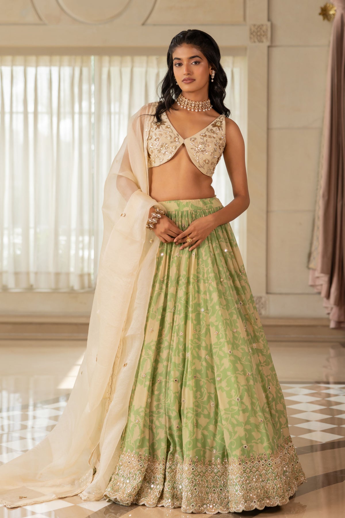 Akina Yellow Lehenga Set