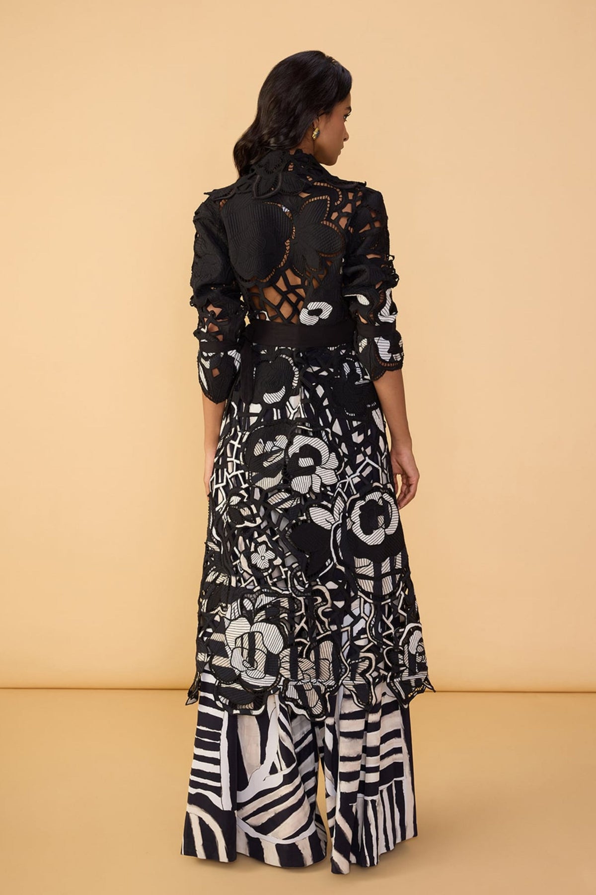 Black White Stripe Saylor Palazzo