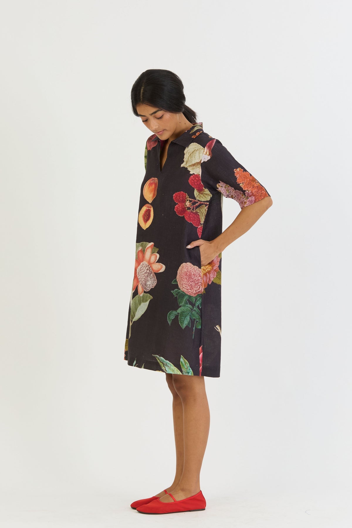 Plum Short Collared Dress