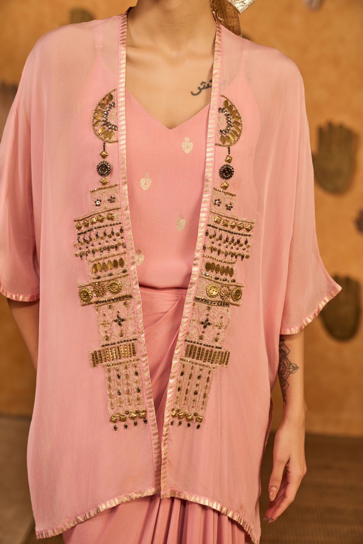Champagne Heartbeat Cape Set