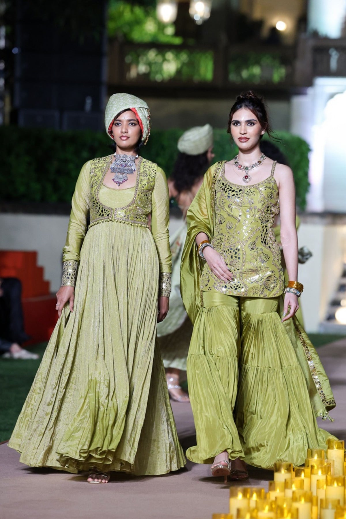 Dry Heena Green Anarkali Set