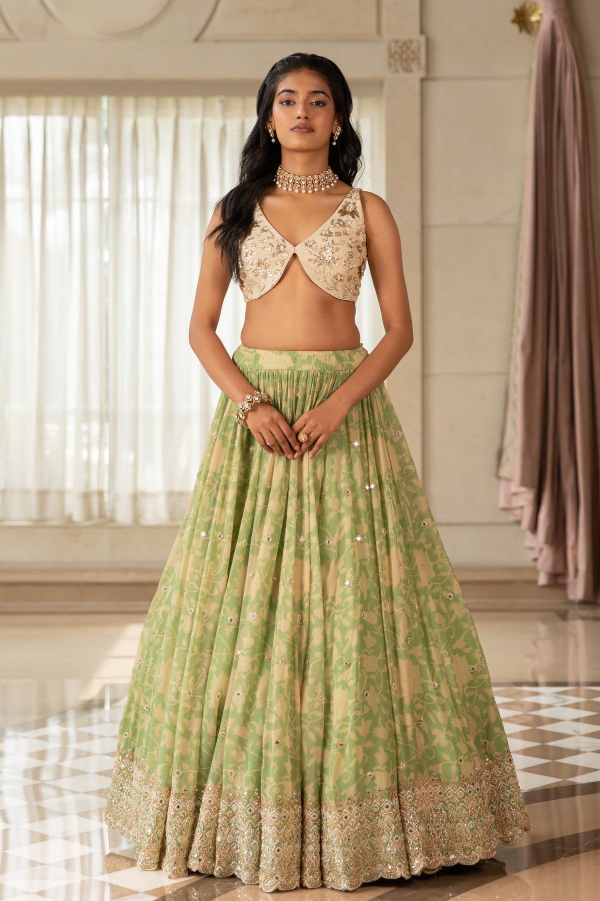 Akina Yellow Lehenga Set
