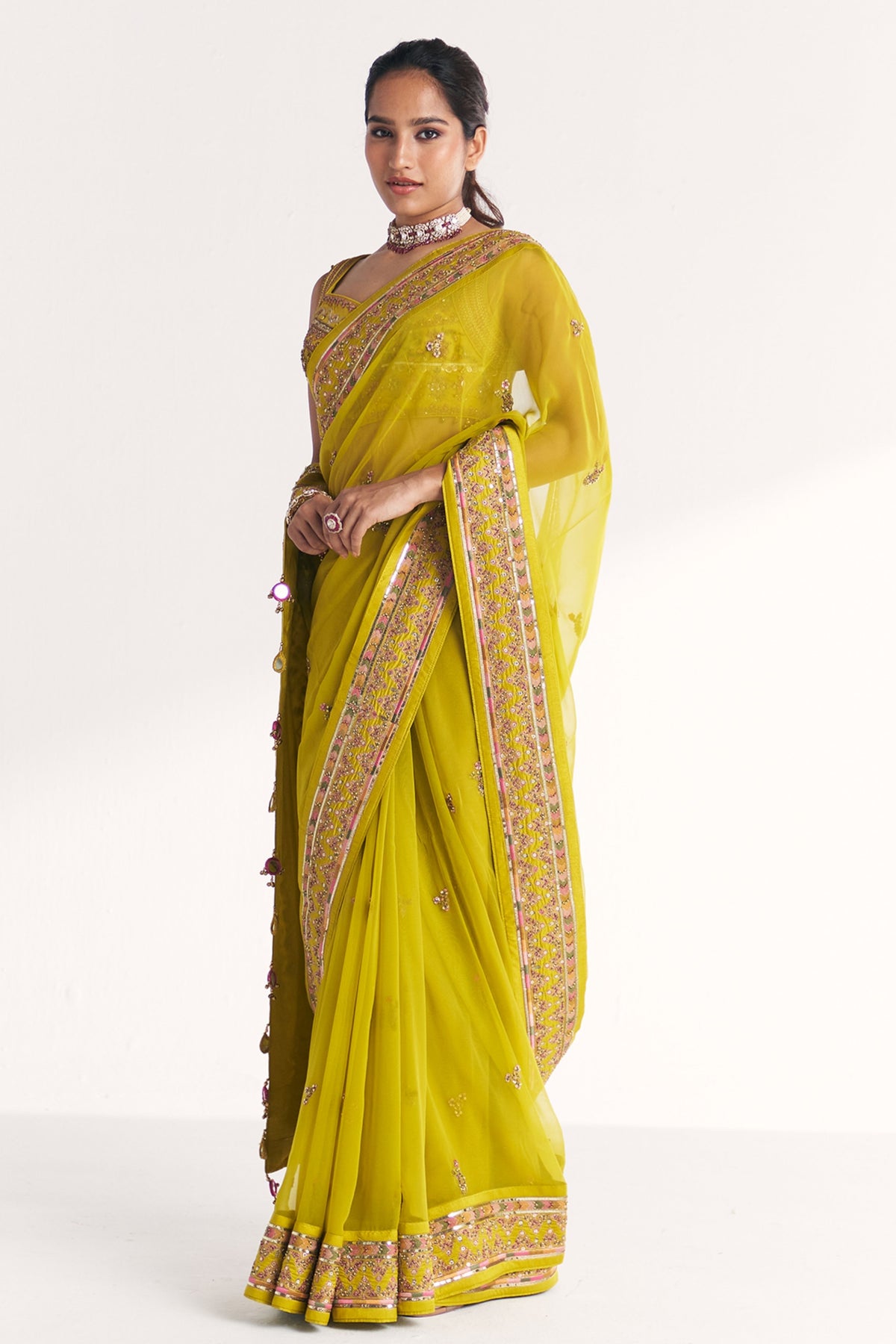 Rangeela Lime Green Saree