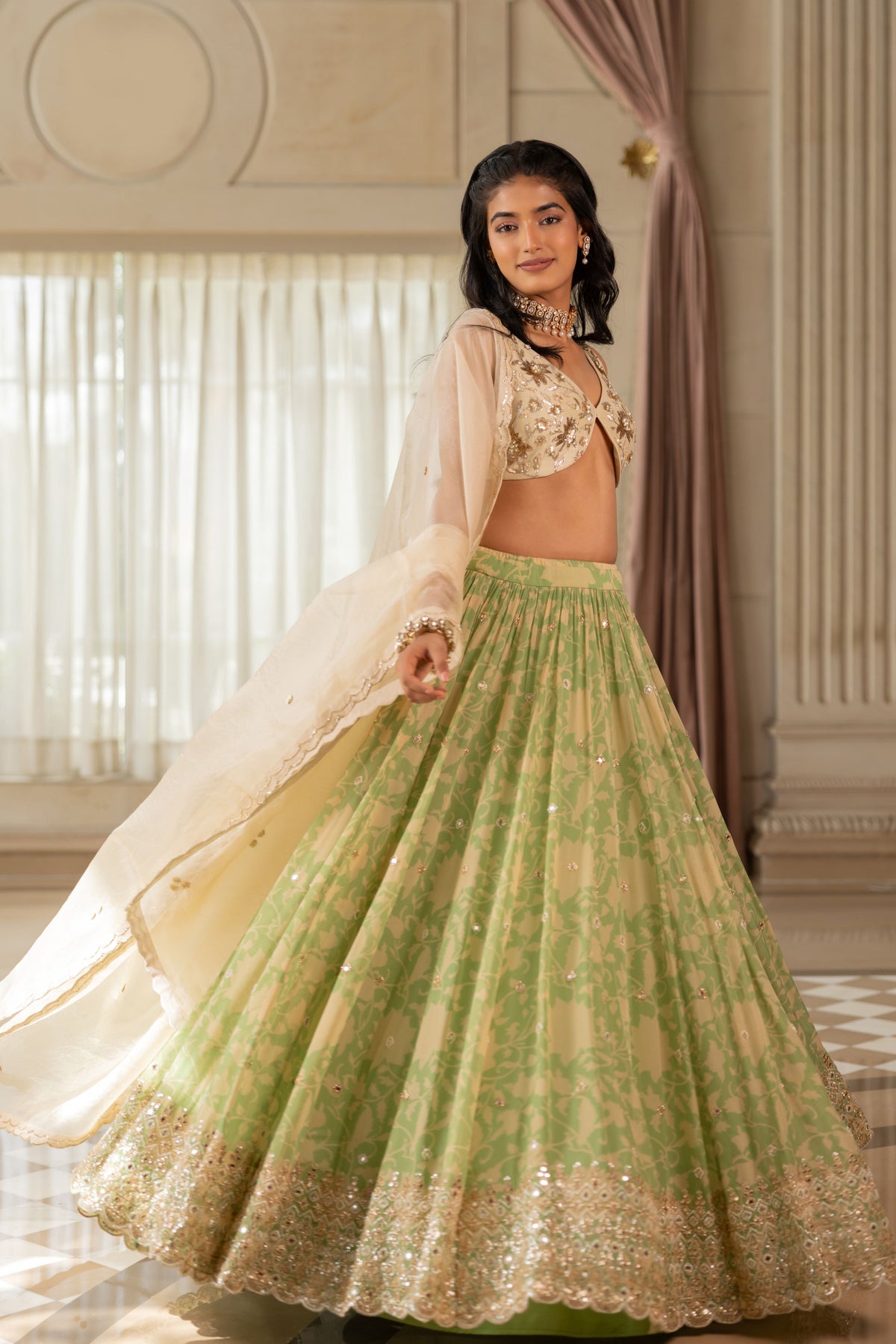 Akina Yellow Lehenga Set