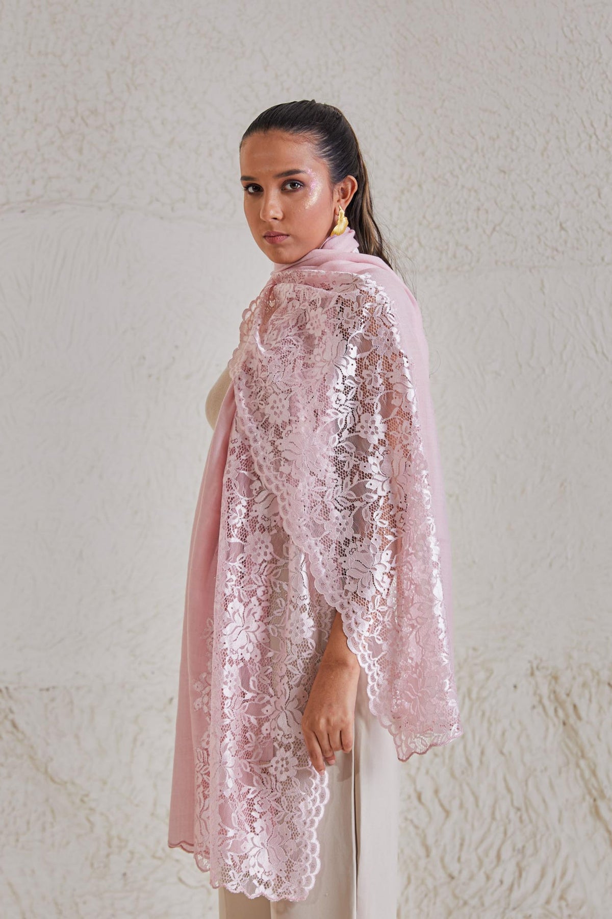 Celestial Chantilly Baby Pink Stole