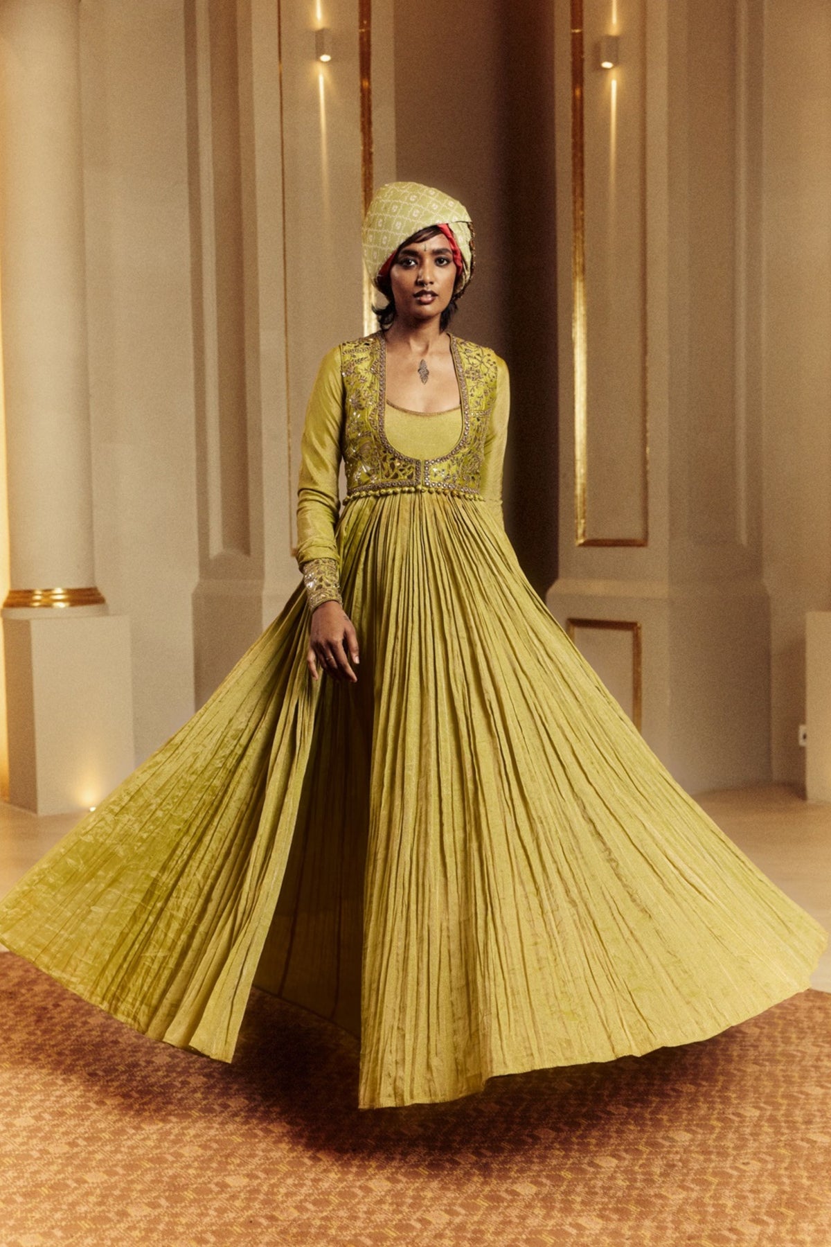 Dry Heena Green Anarkali Set