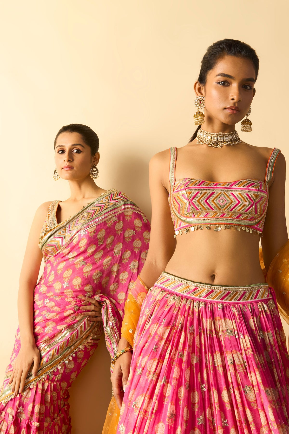 Jasleen Pink Saree Set