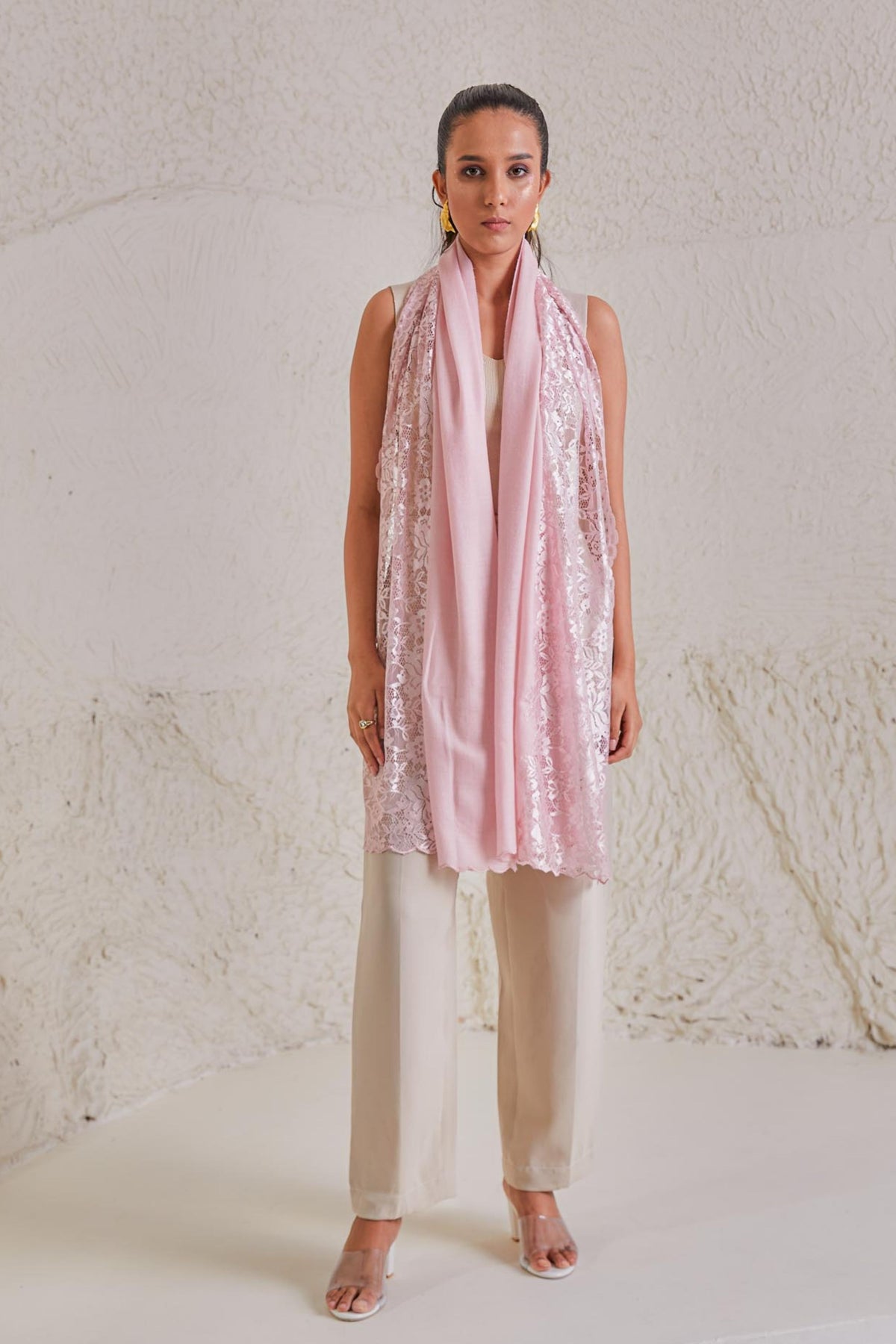 Celestial Chantilly Baby Pink Stole