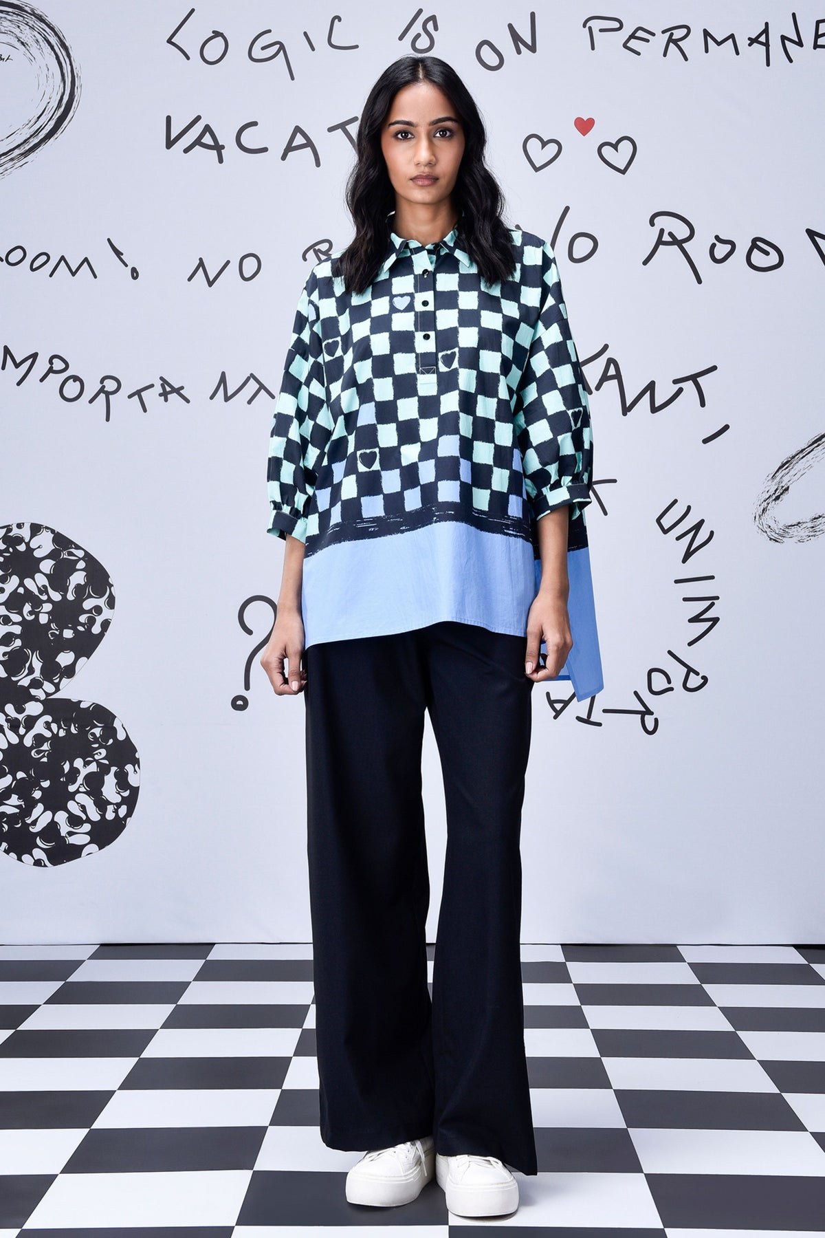 Chess Board Oversized Shirt