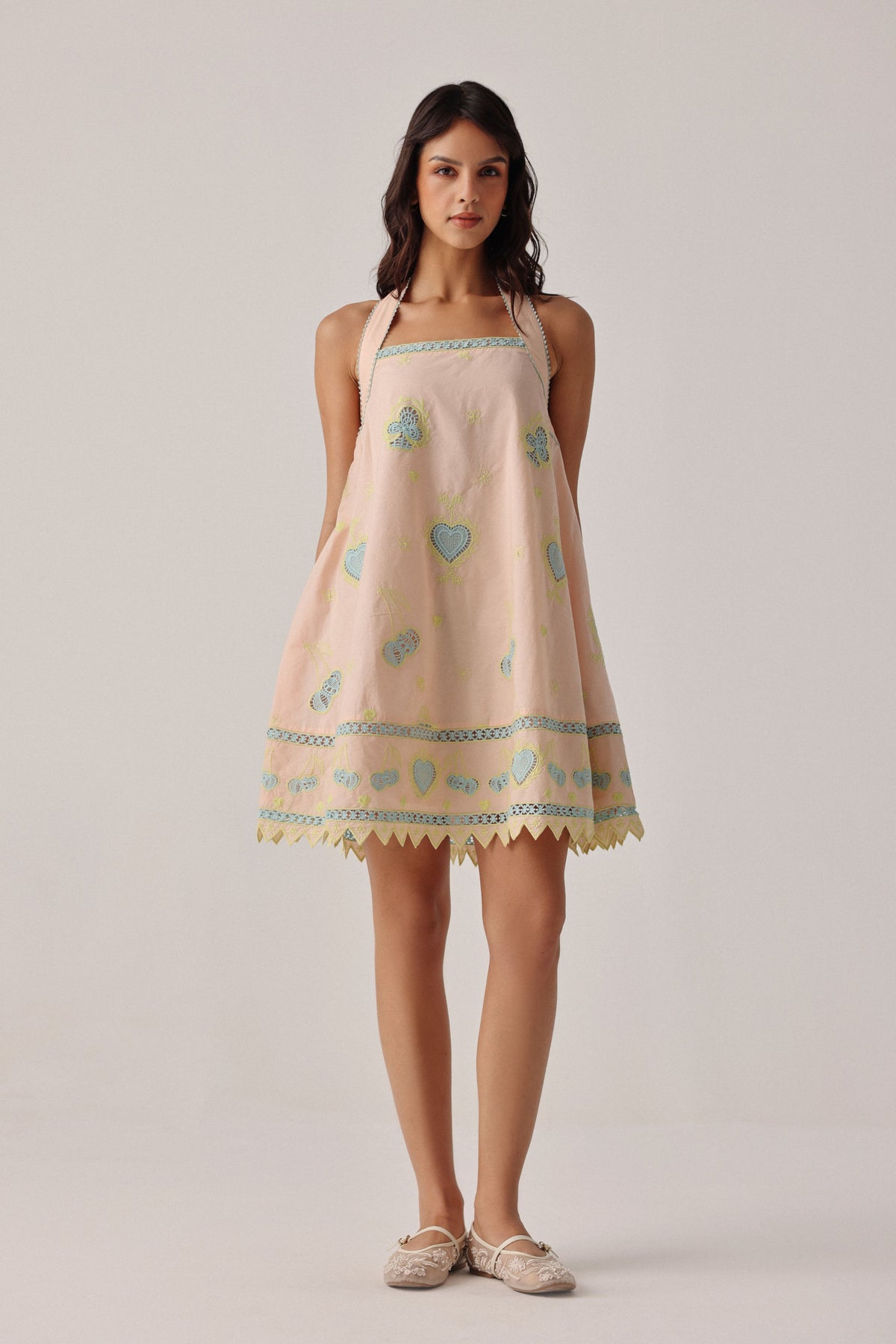 Peach Hazel Mini Dress