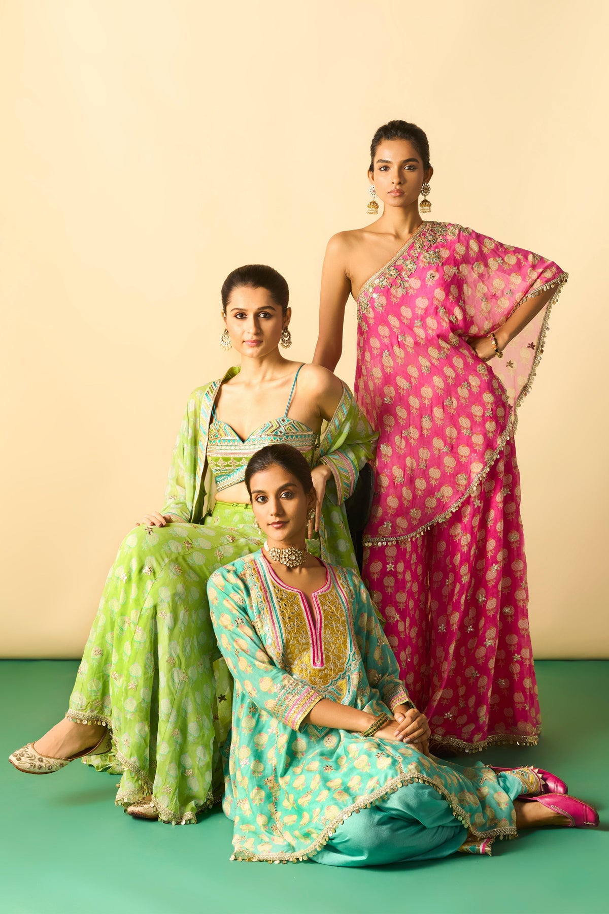 Chhavi Pink One Shoulder Set