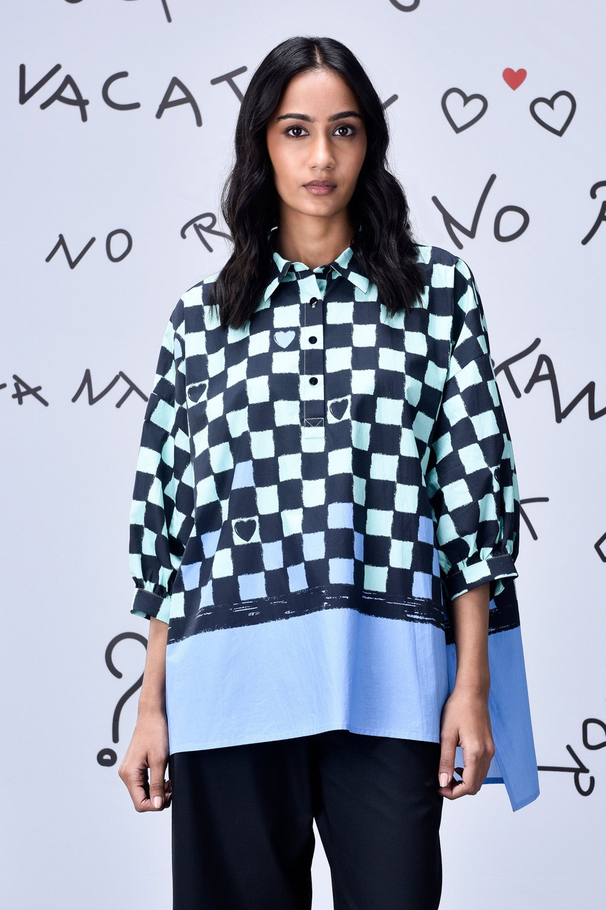 Chess Board Oversized Shirt
