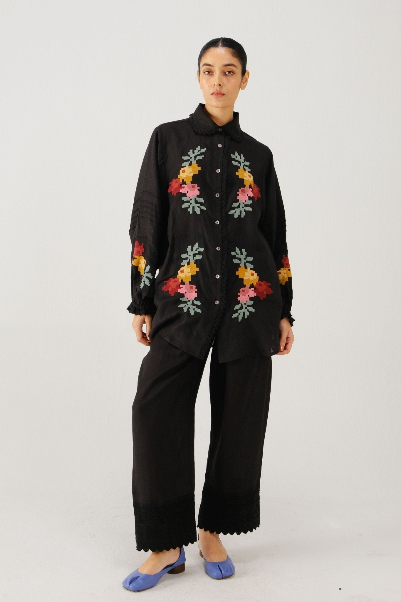 Black Moira Shirt - Cord - Elahe