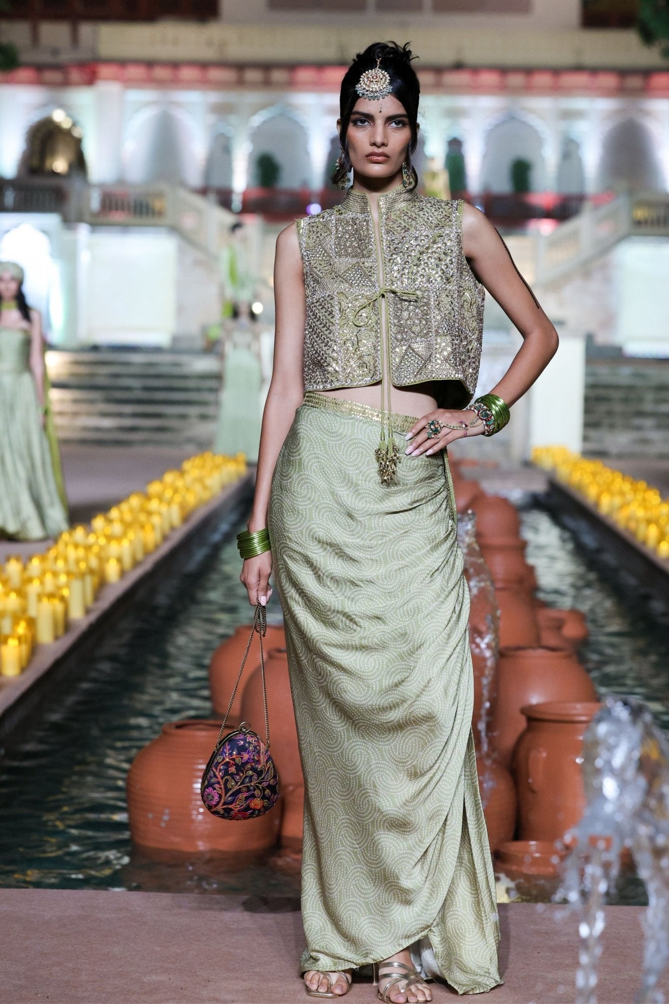 Waistcoat Drape Skirt Set - Punit Balana - Elahe