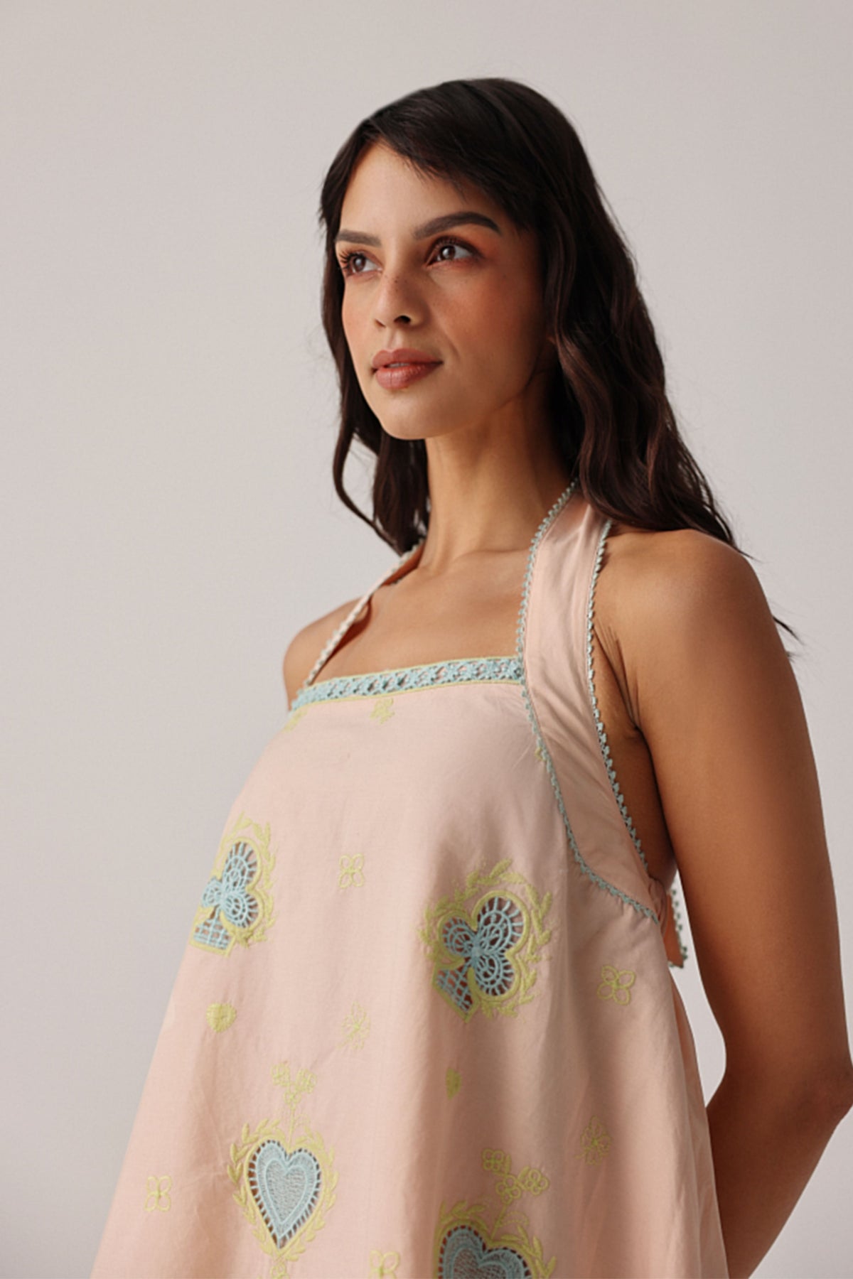 Peach Hazel Mini Dress