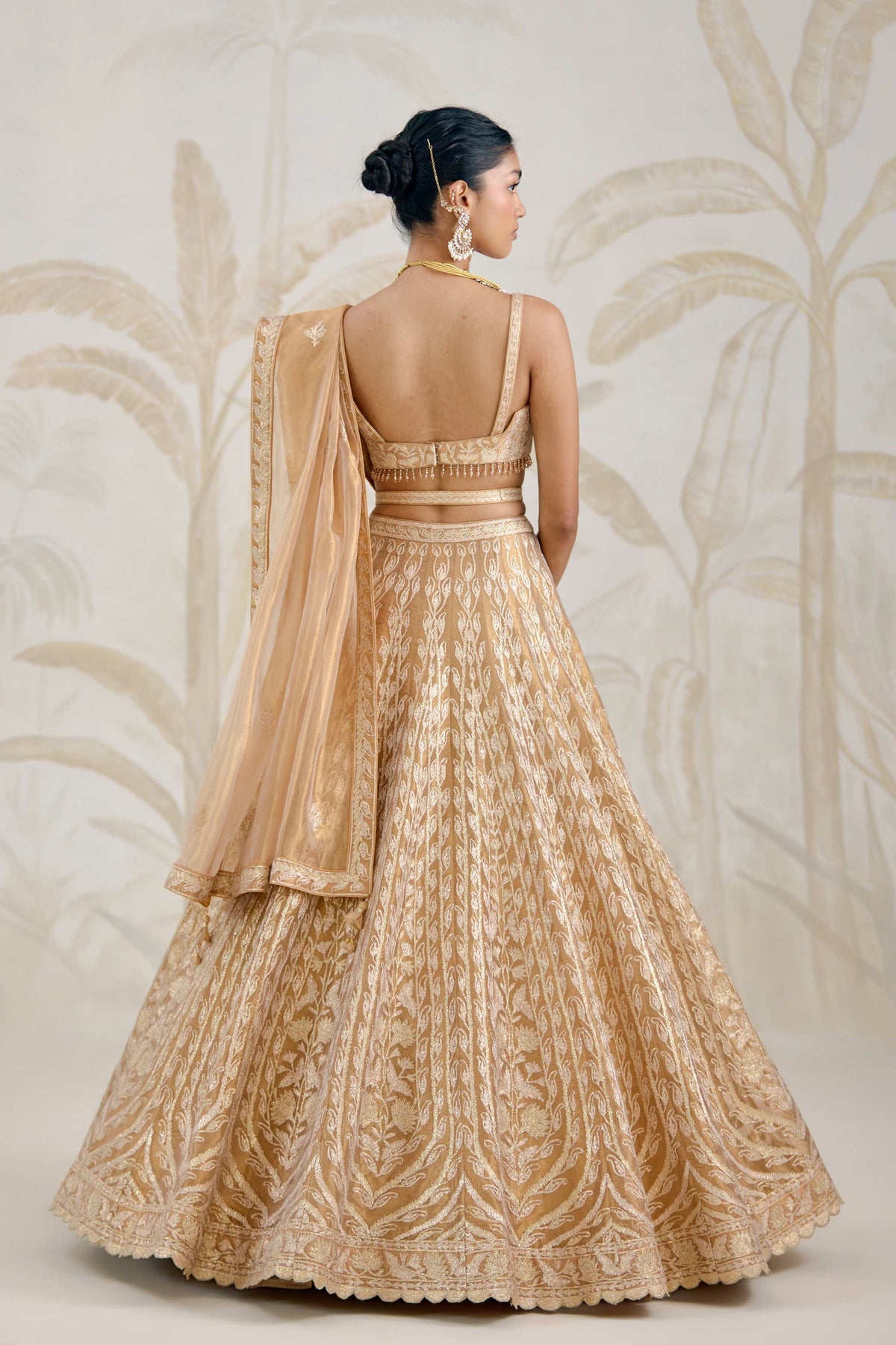 Gold Organza Lehenga Set