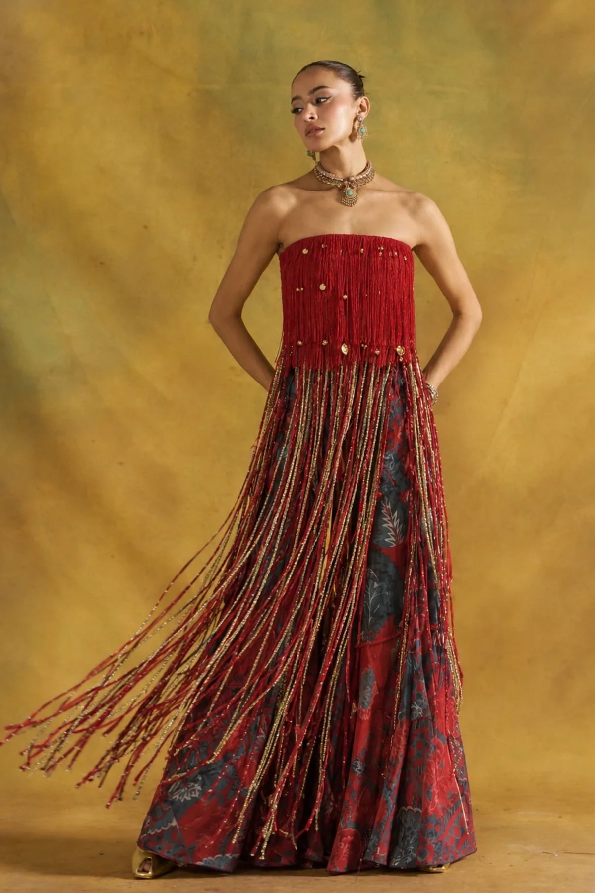 Mirchi Cascade Sharara Set