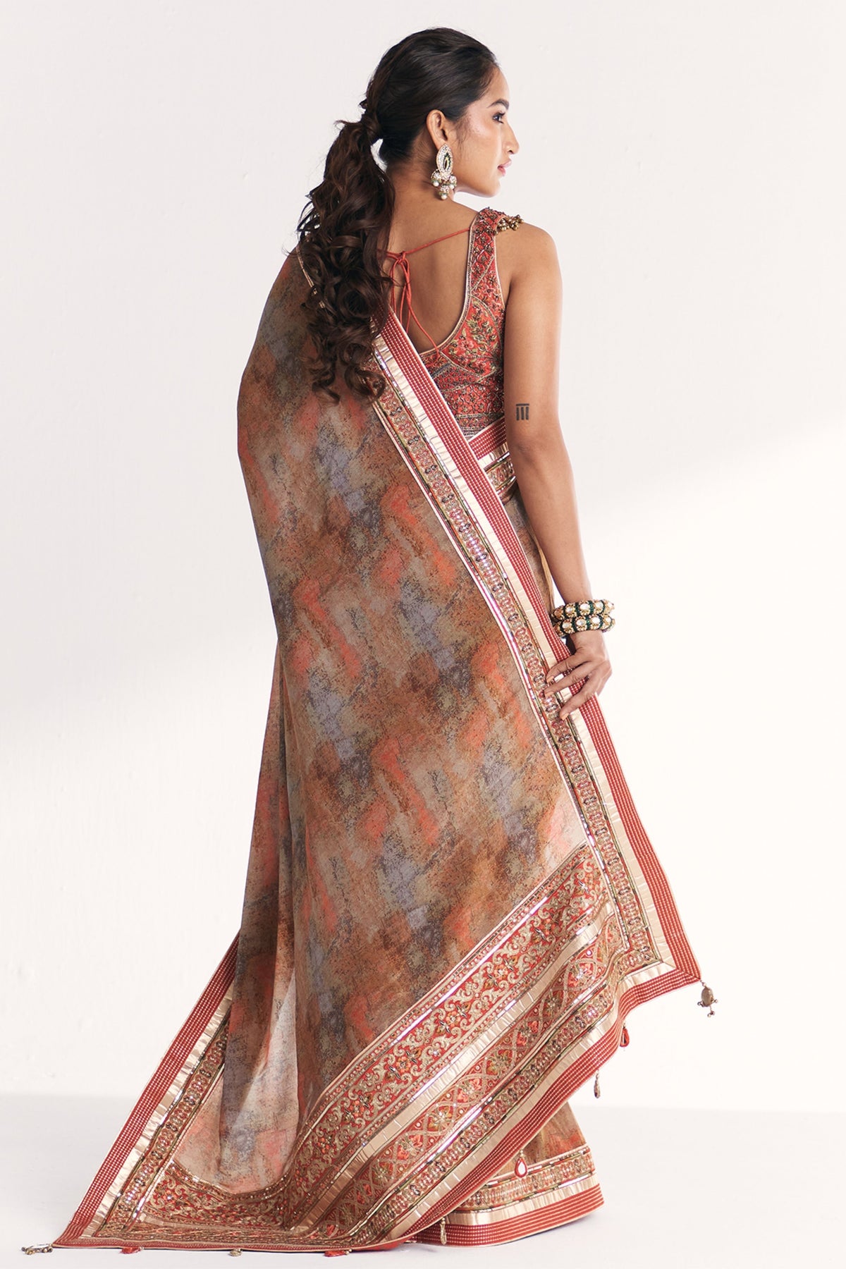 Phulwari Orange Saree