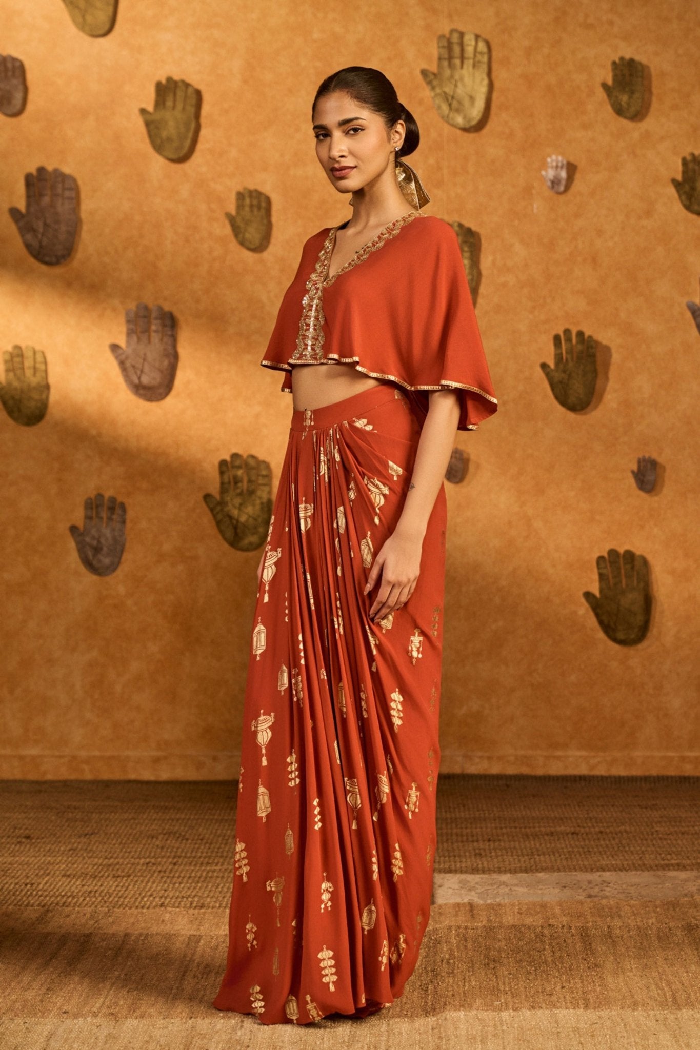 Rust Soft Lantern Co - ord Set - Masaba - Elahe