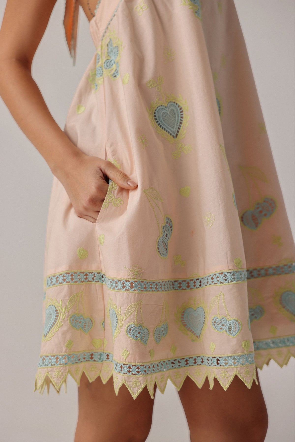 Peach Hazel Mini Dress