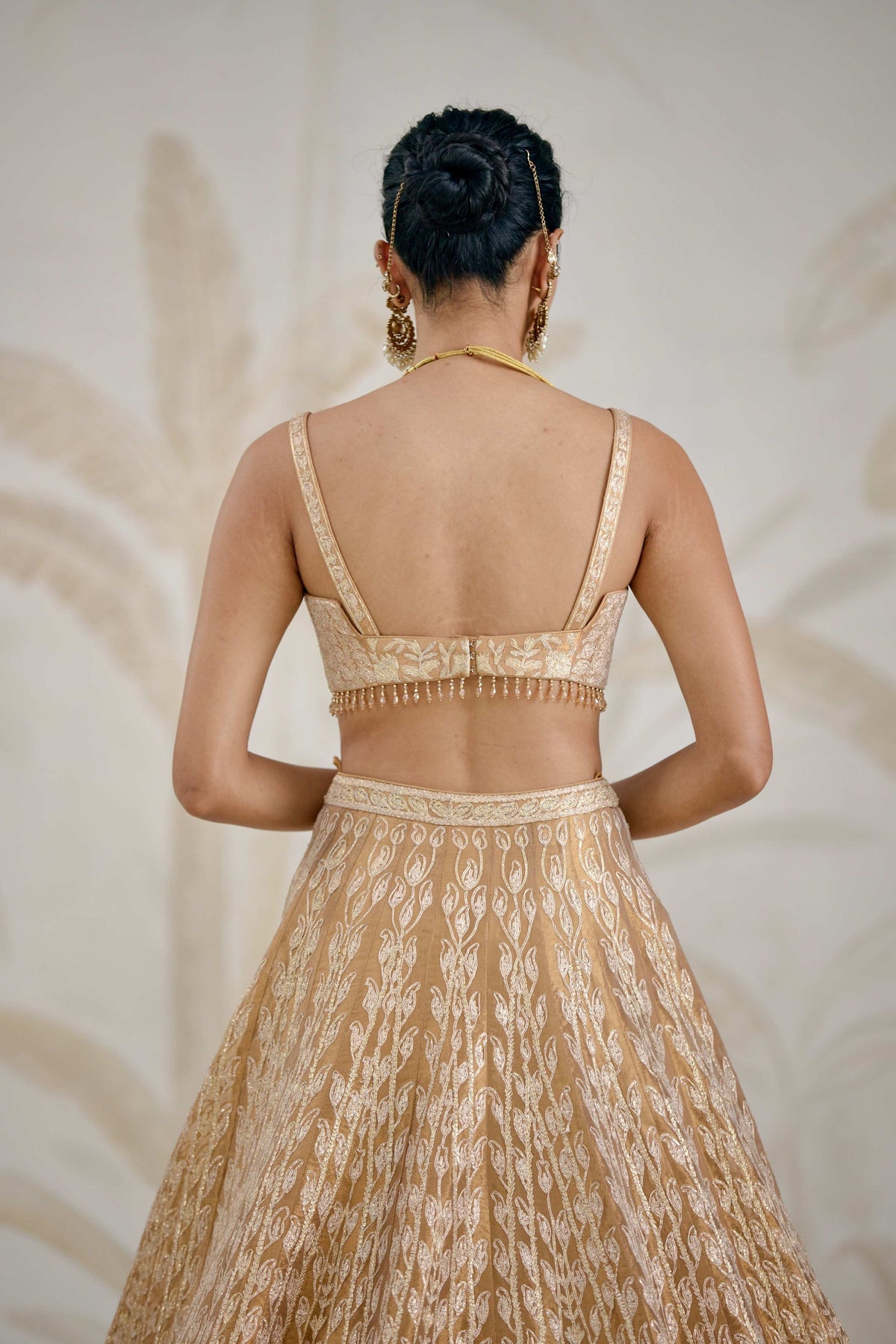Gold Organza Lehenga Set