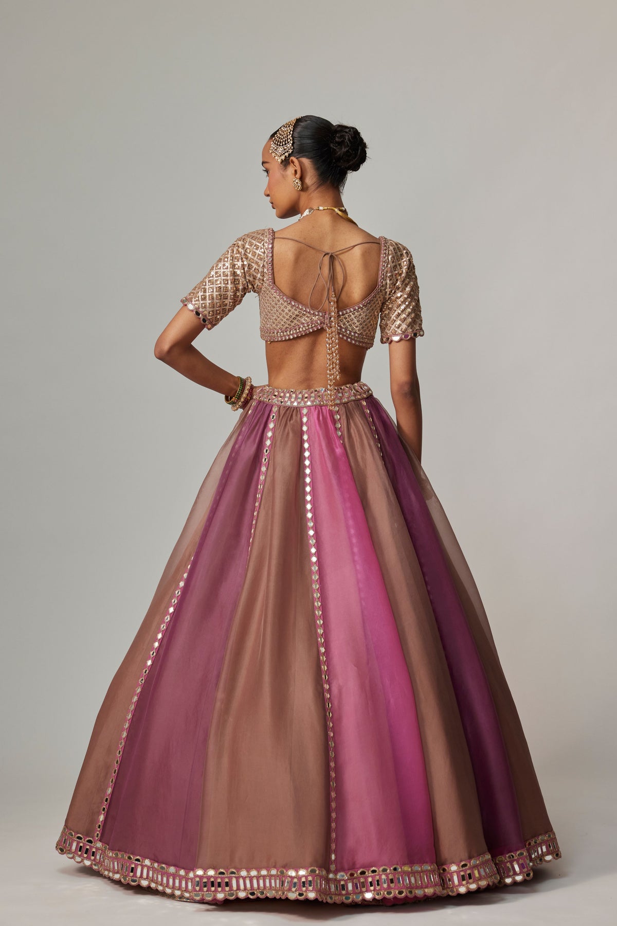 Mud Mauve Embroidered Lehenga Set