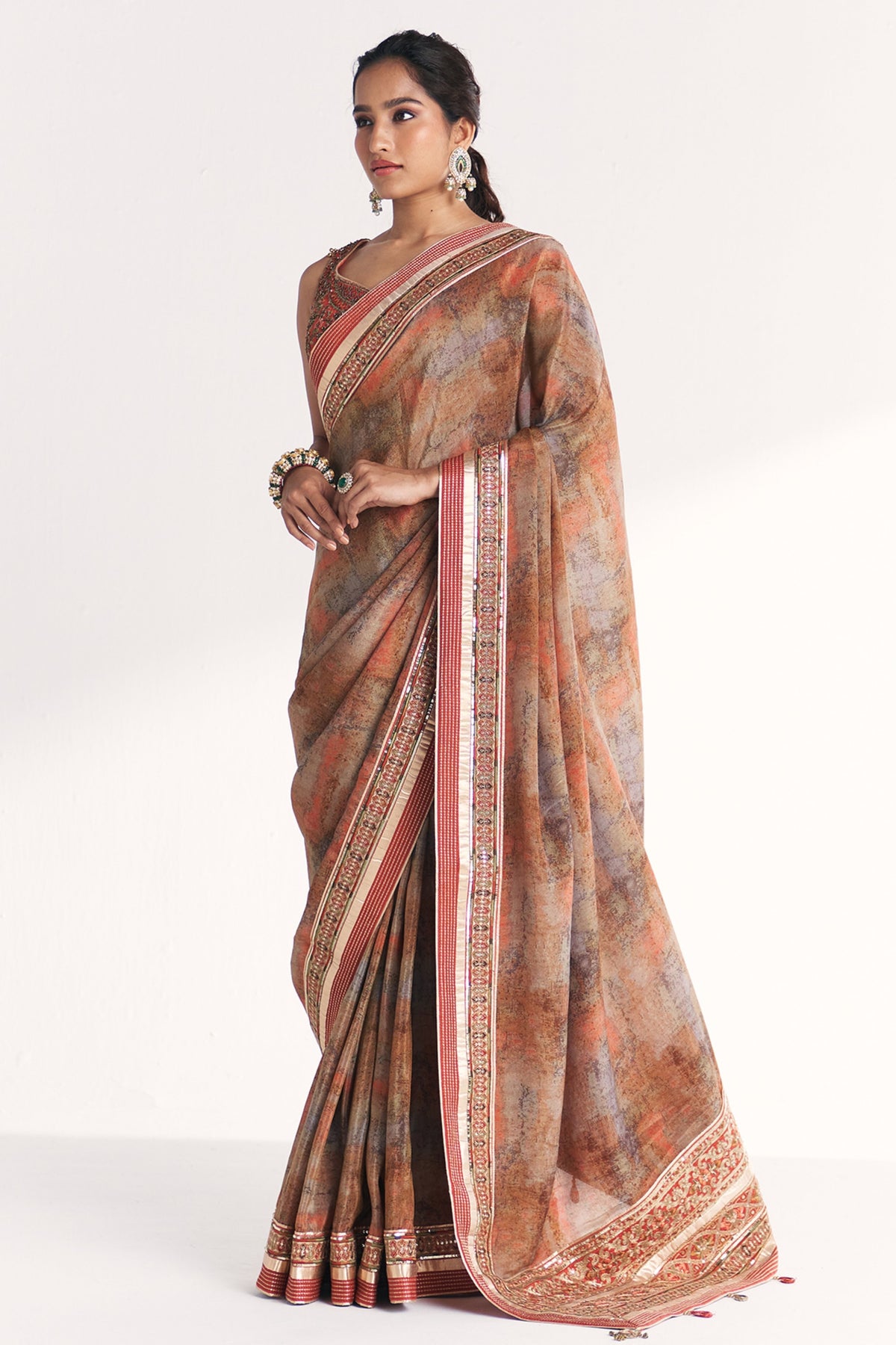 Phulwari Orange Saree