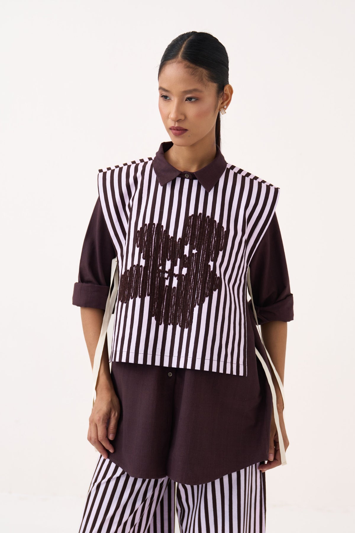 Floral Stripe Overlay Co-Ord Set