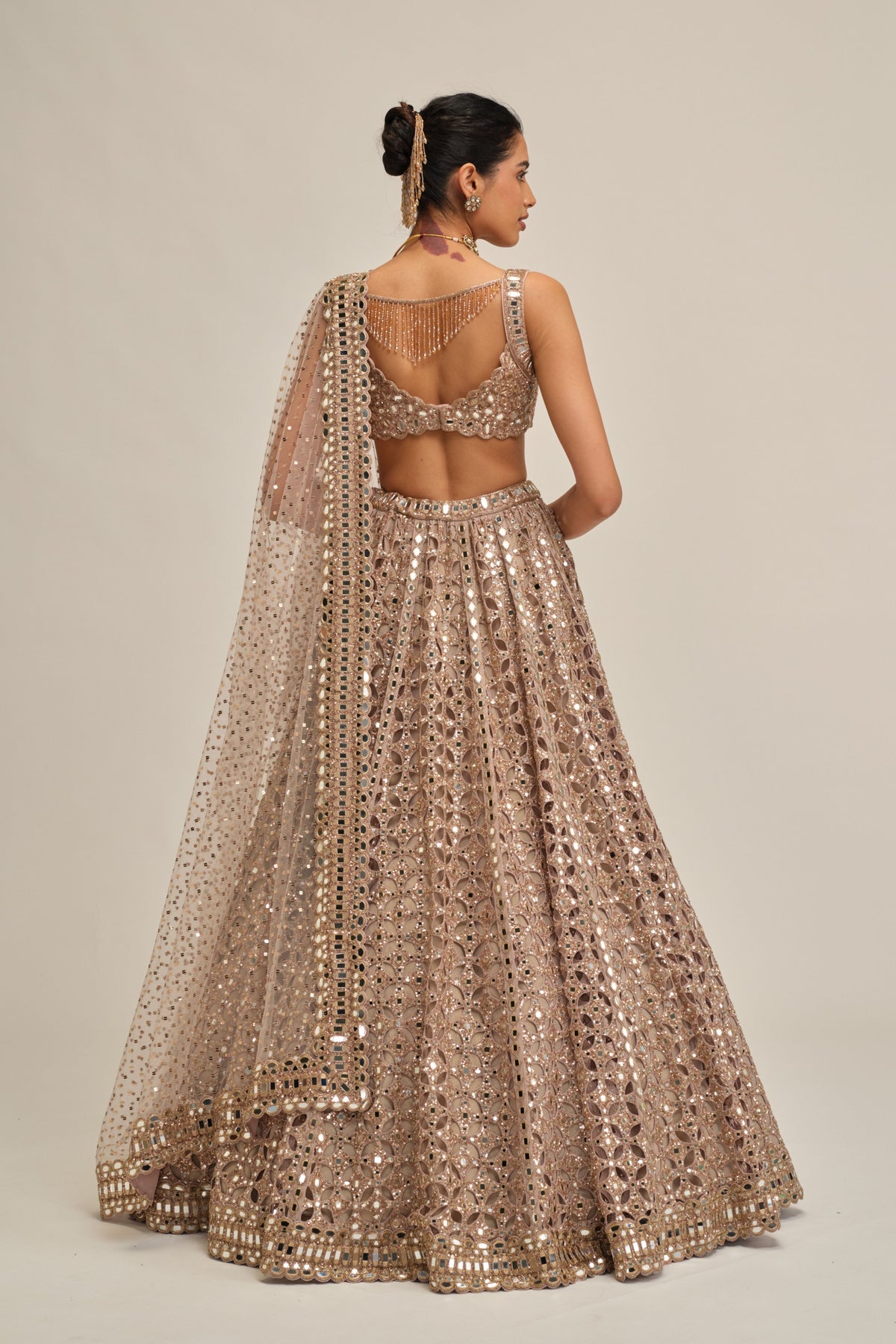 Ash Pink Circular Lehenga Set