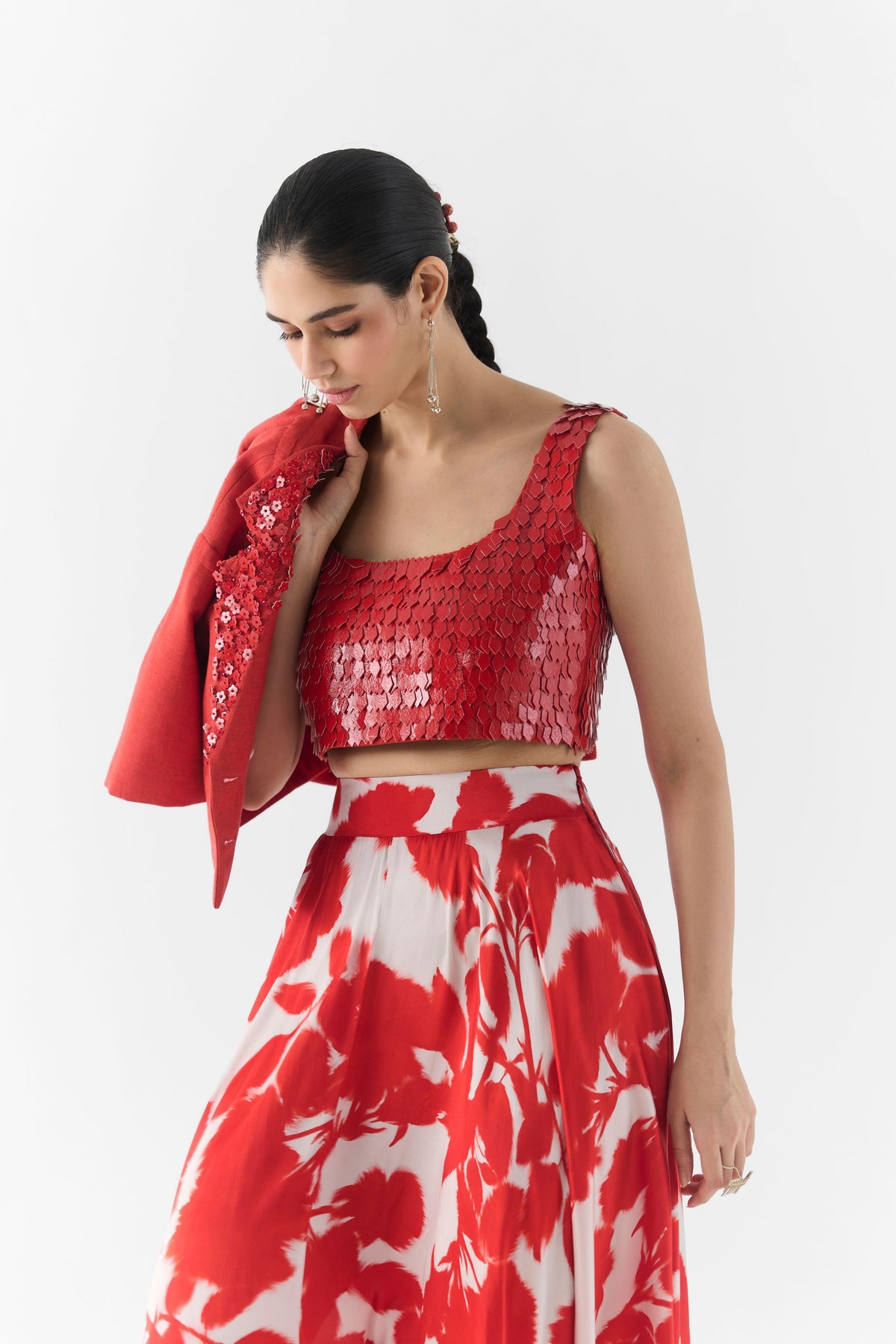 Red Ink Linen Blazer