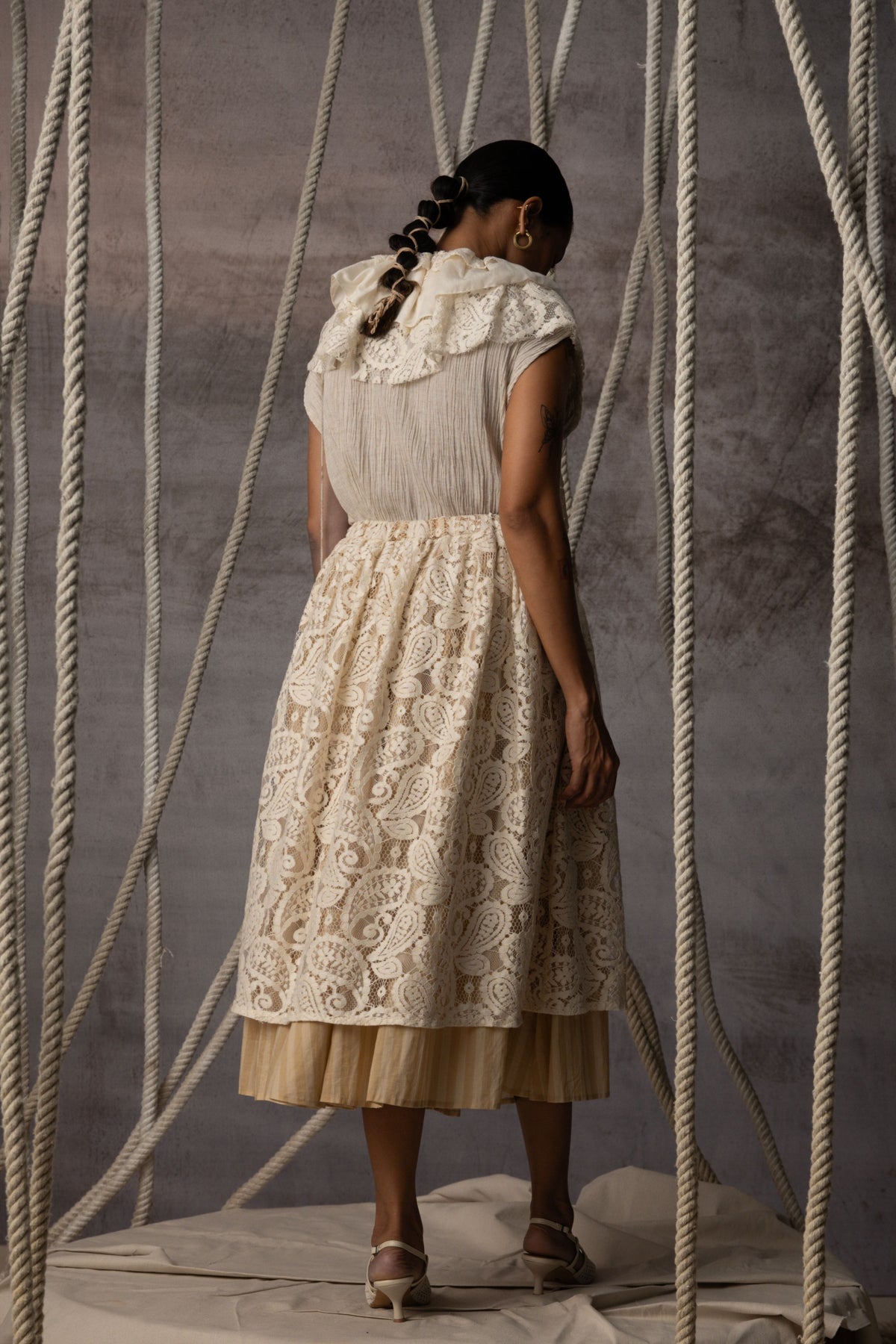 Ivory Lace Overlay  Skirt