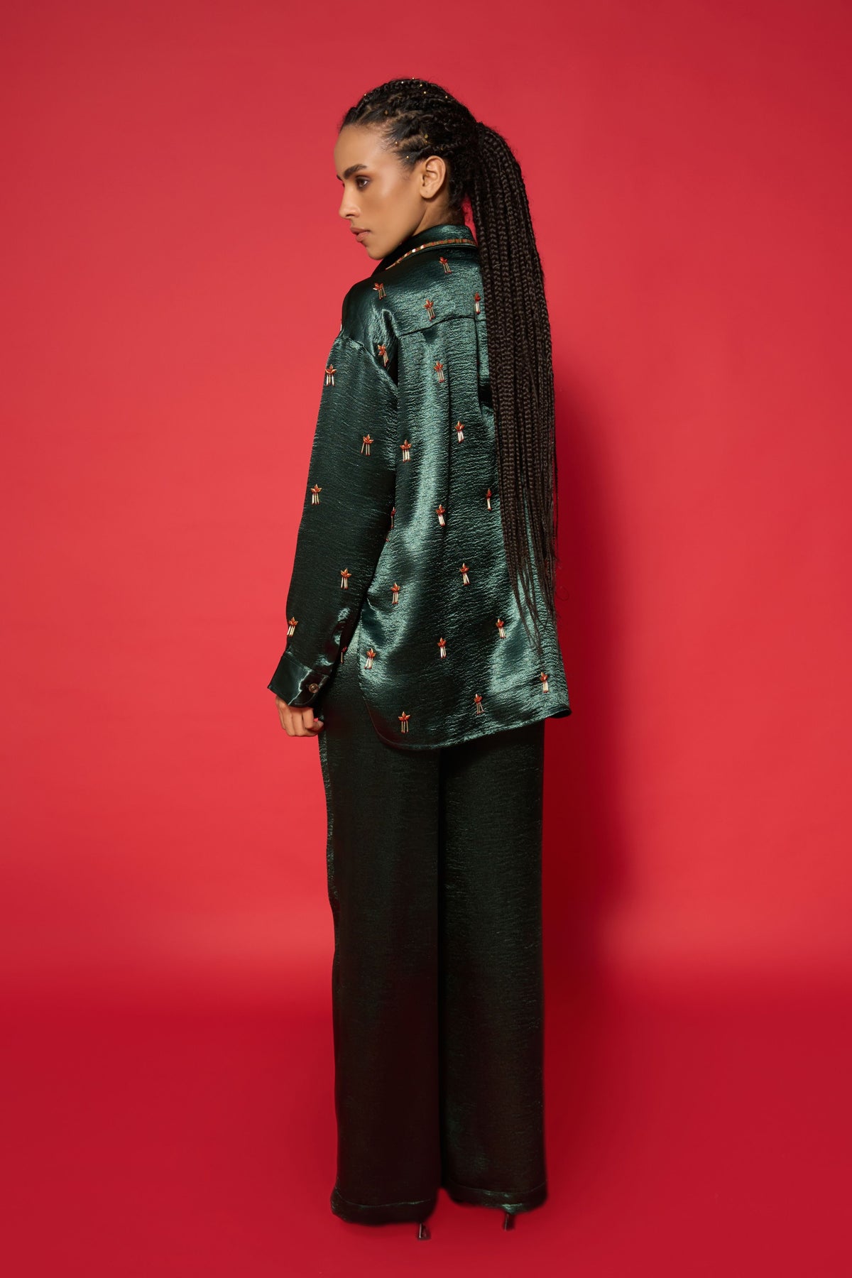 Elka Embroidered Shirt With Pants Set