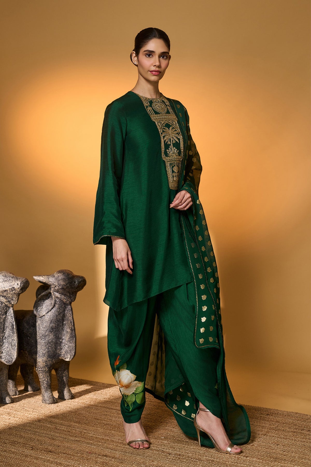 Bottle Green Kurta Set