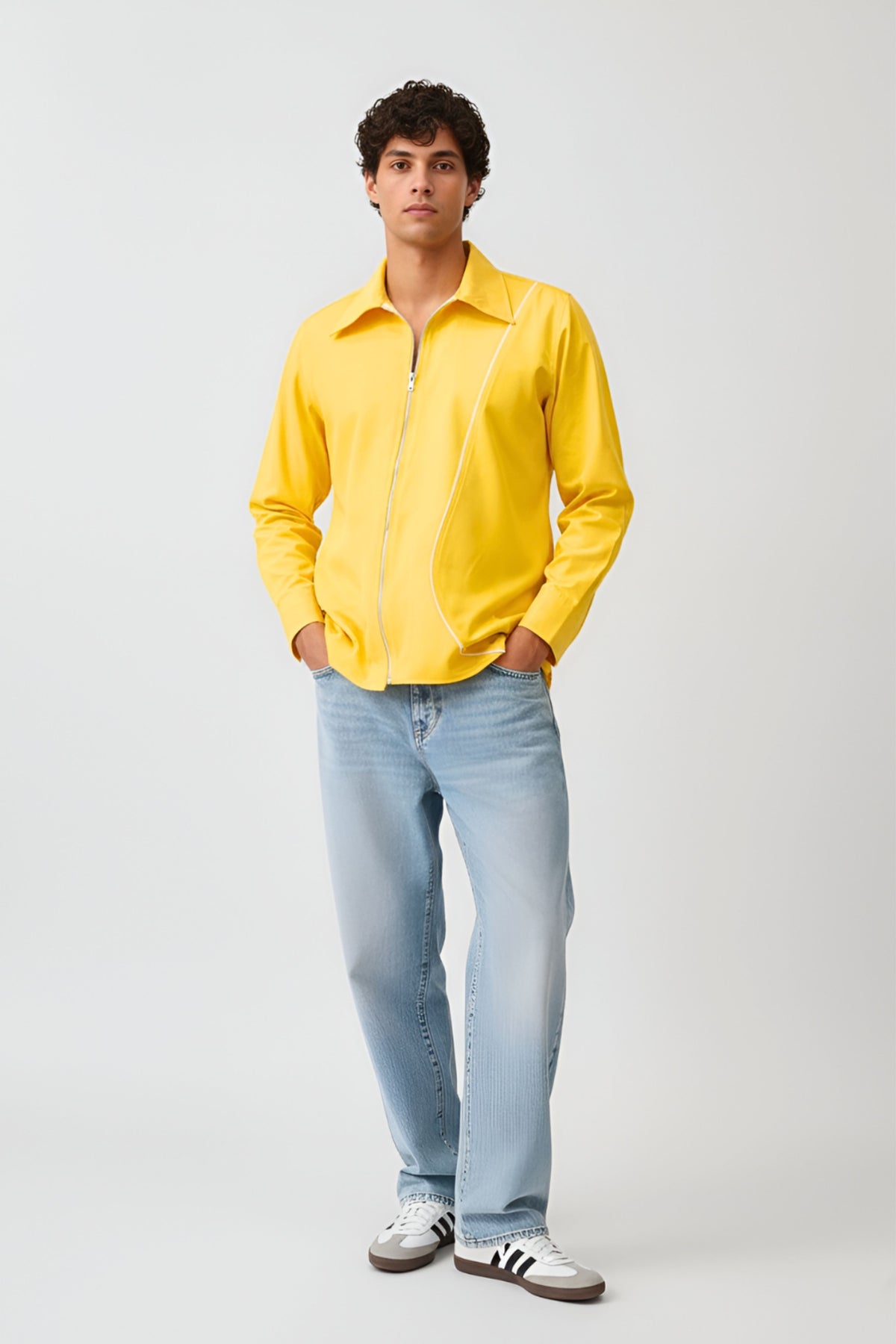 Mango Yellow Zip Shirt