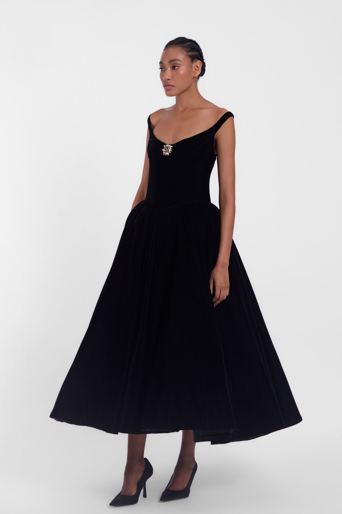 Off Shoulder Midi Dress