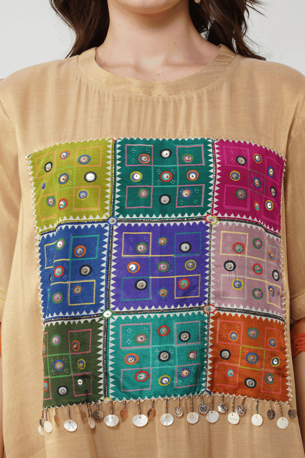 Floral Mirrorwork Top Set
