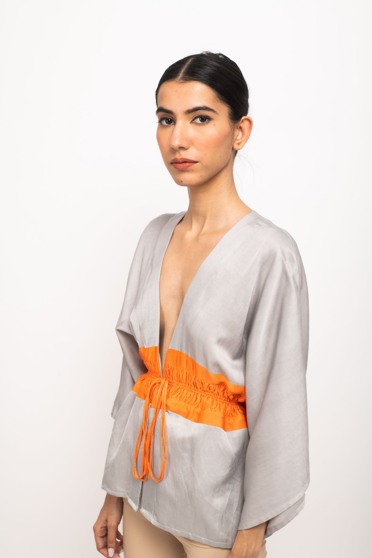 Grey and Orange Short Cape