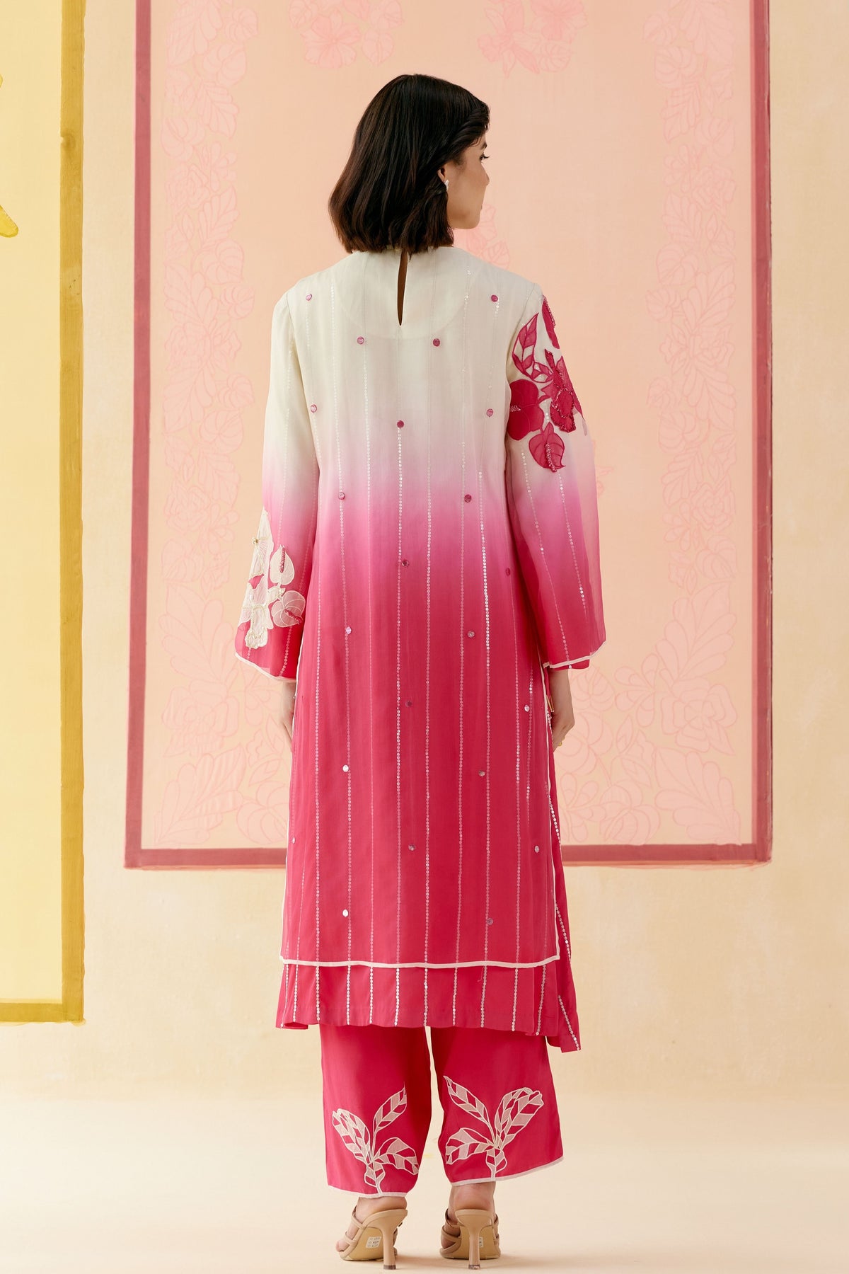 Hot Pink Applique Kurta Set