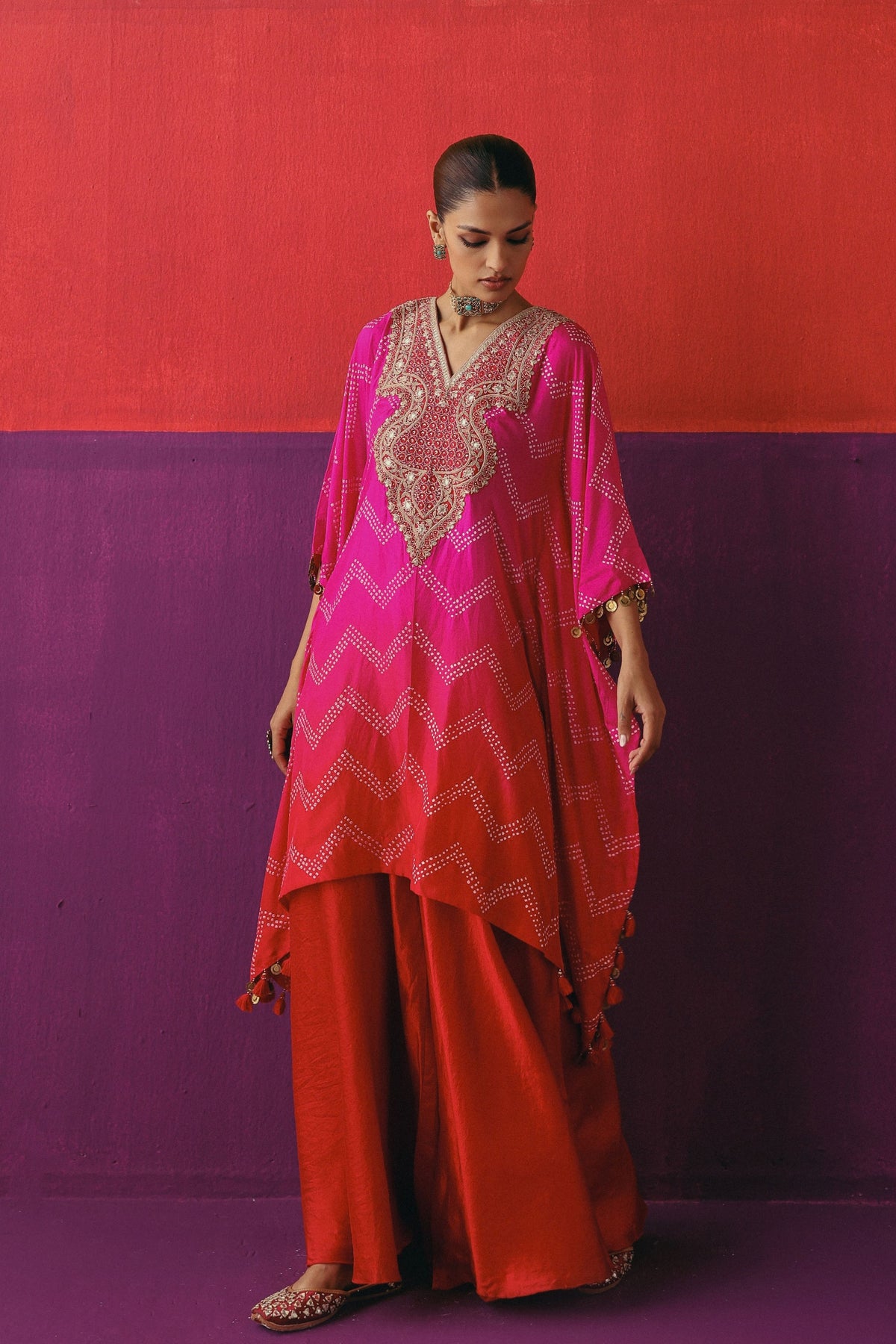 Zigzag Kaftan Sharara Set