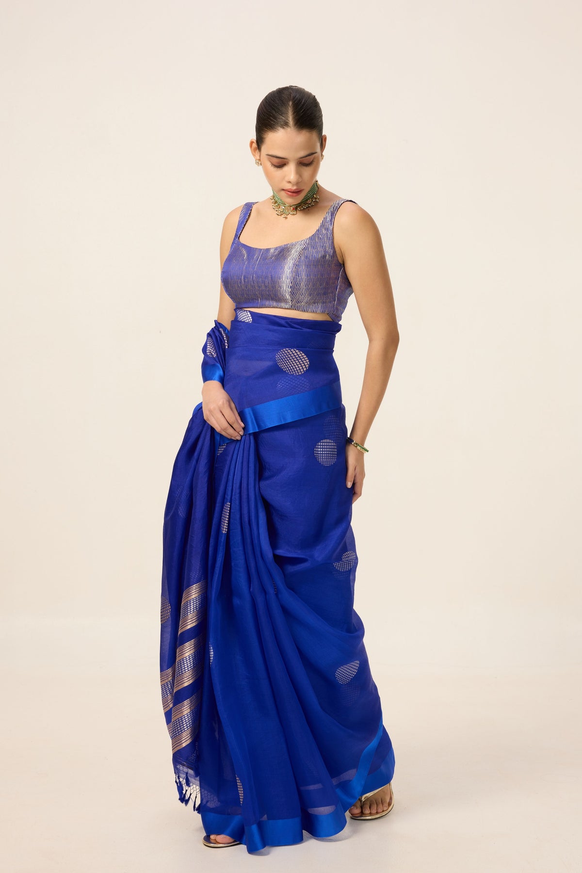 Electric Blue Organza Saree