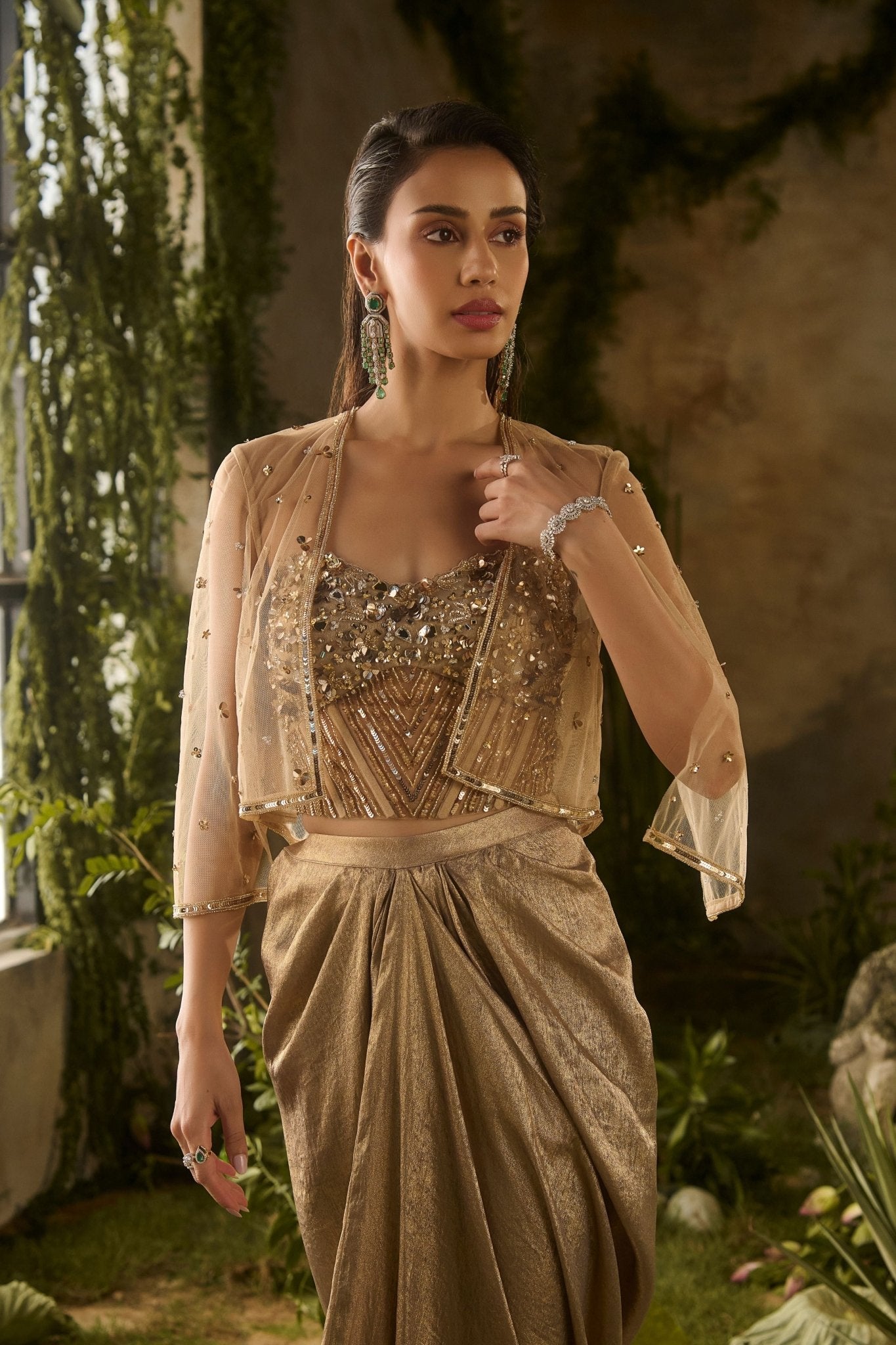 Mirage Drape Skirt Set - Parul Gandhi - Elahe