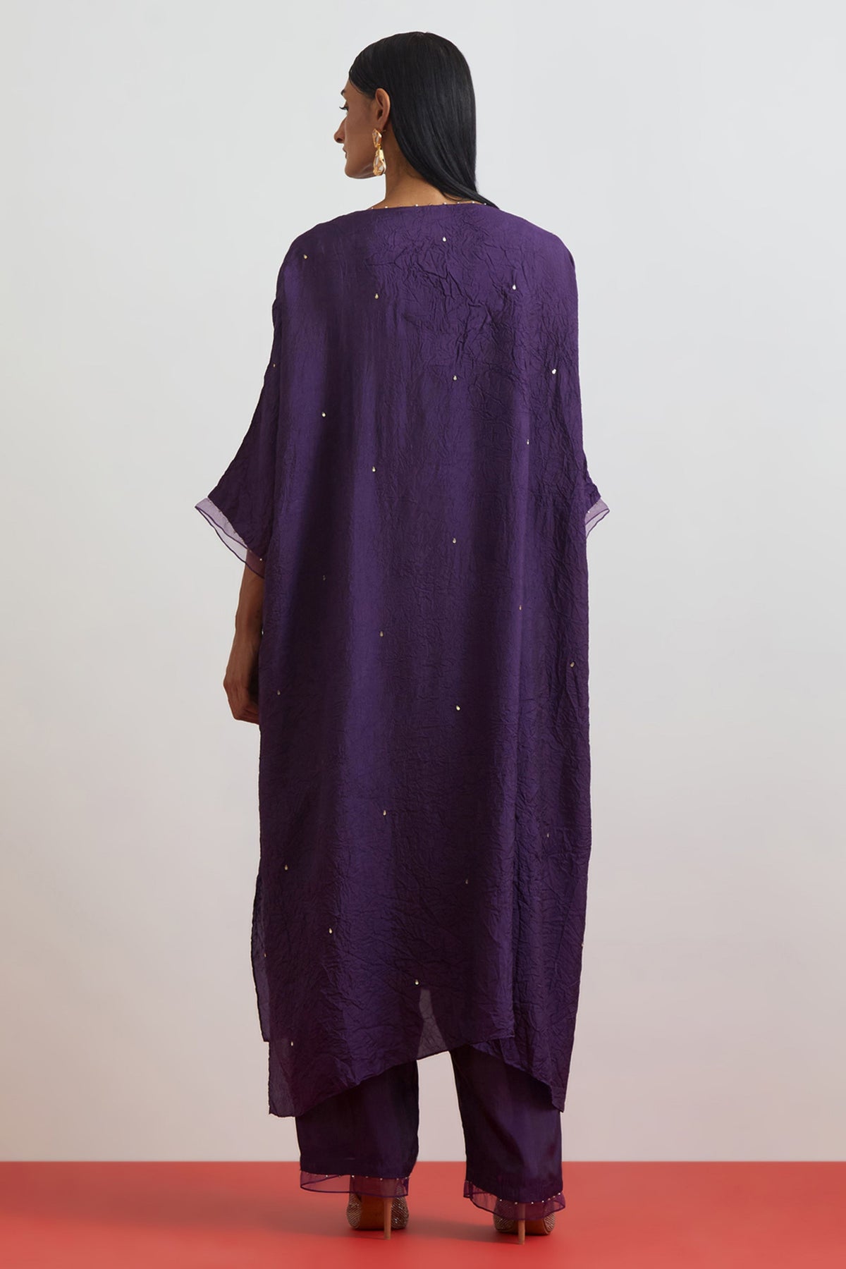 Violet Rose Embroidered Kaftan Set