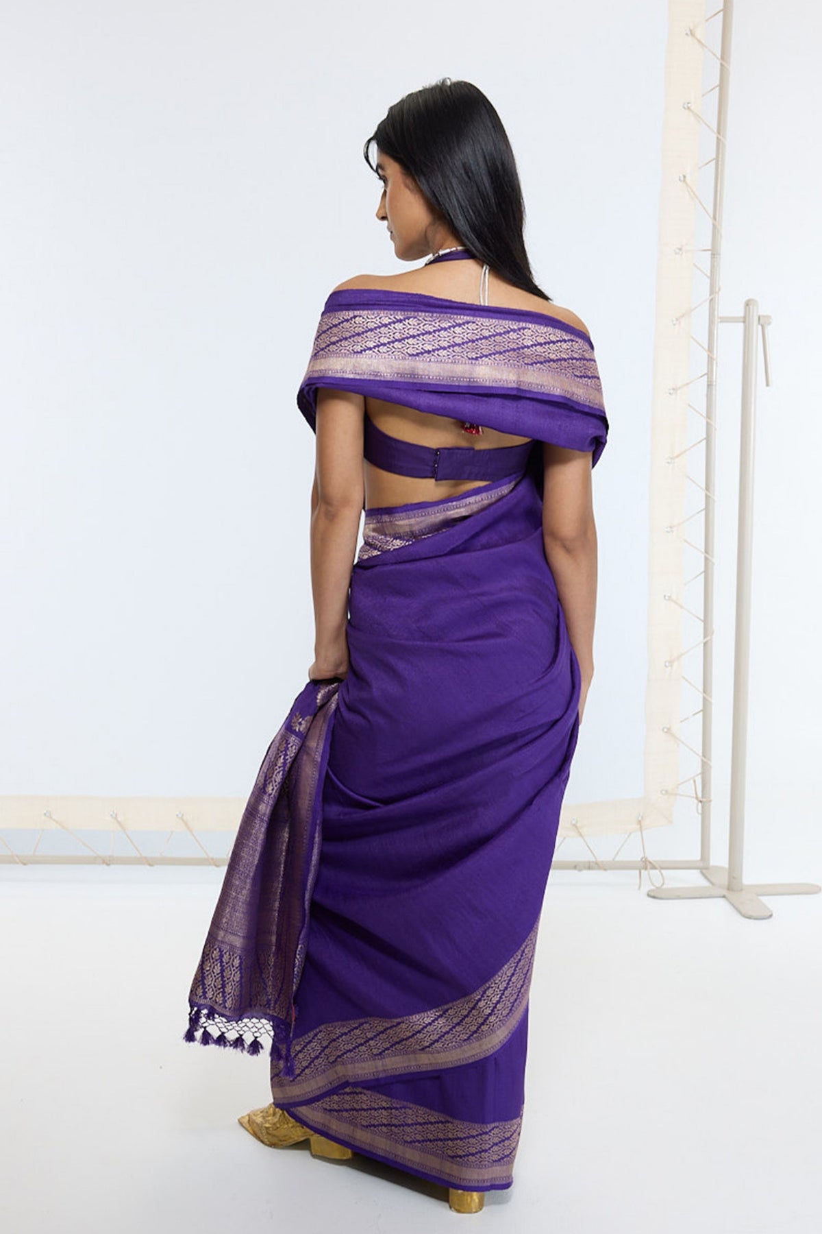 Handwoven Deep Purple Saree