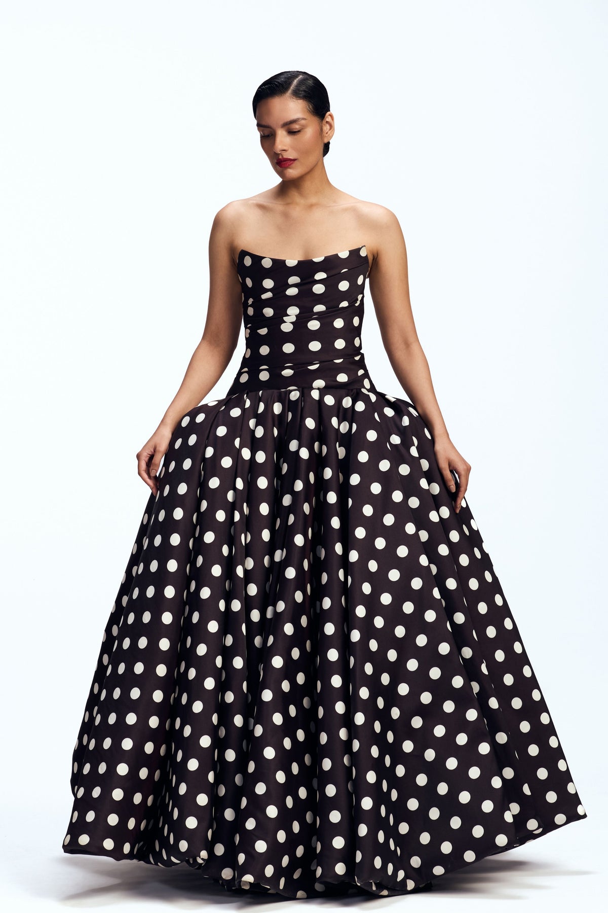 Strapless Gown With Balloon Hem