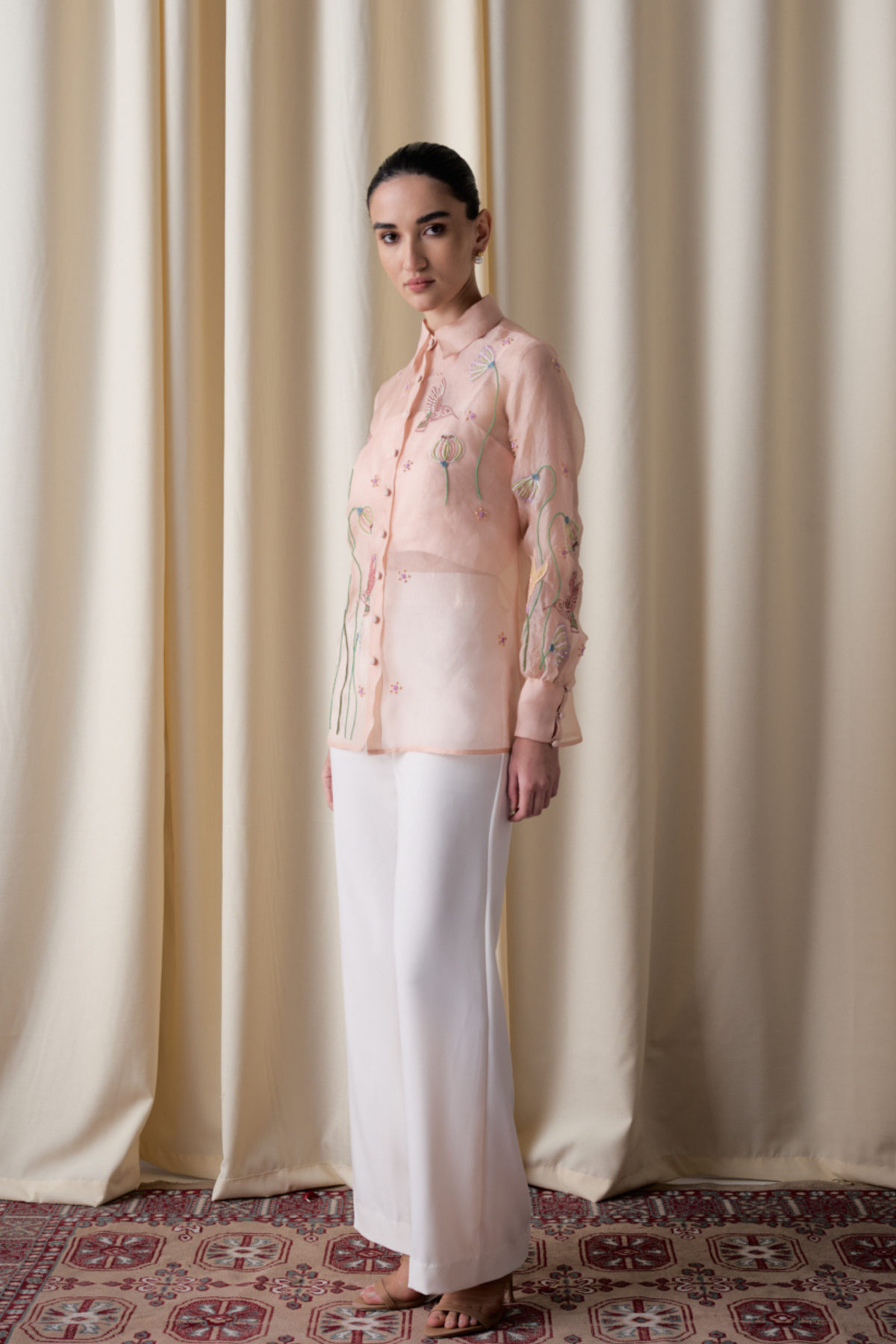 Mystic Peach Shirt With Bustier