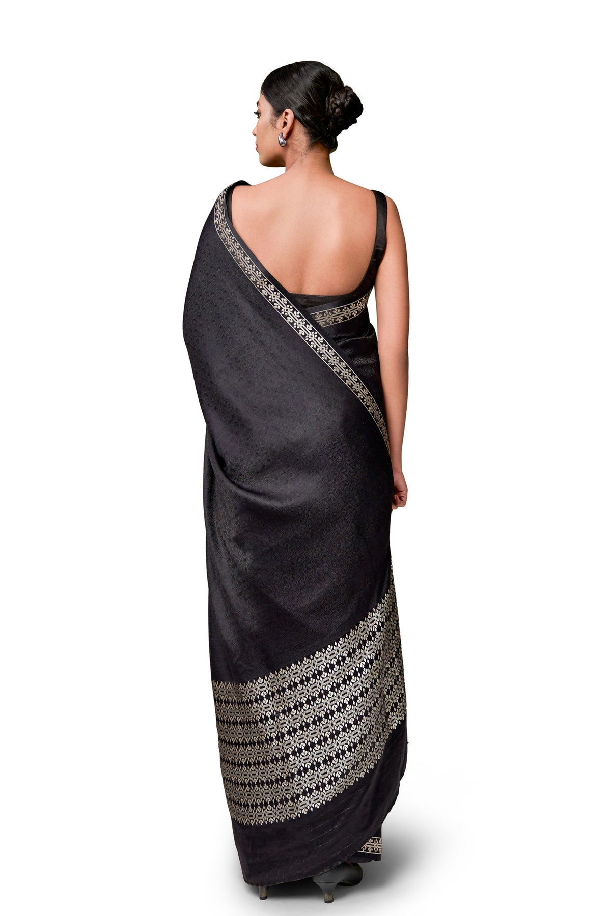 Black Gajji Satin Saree